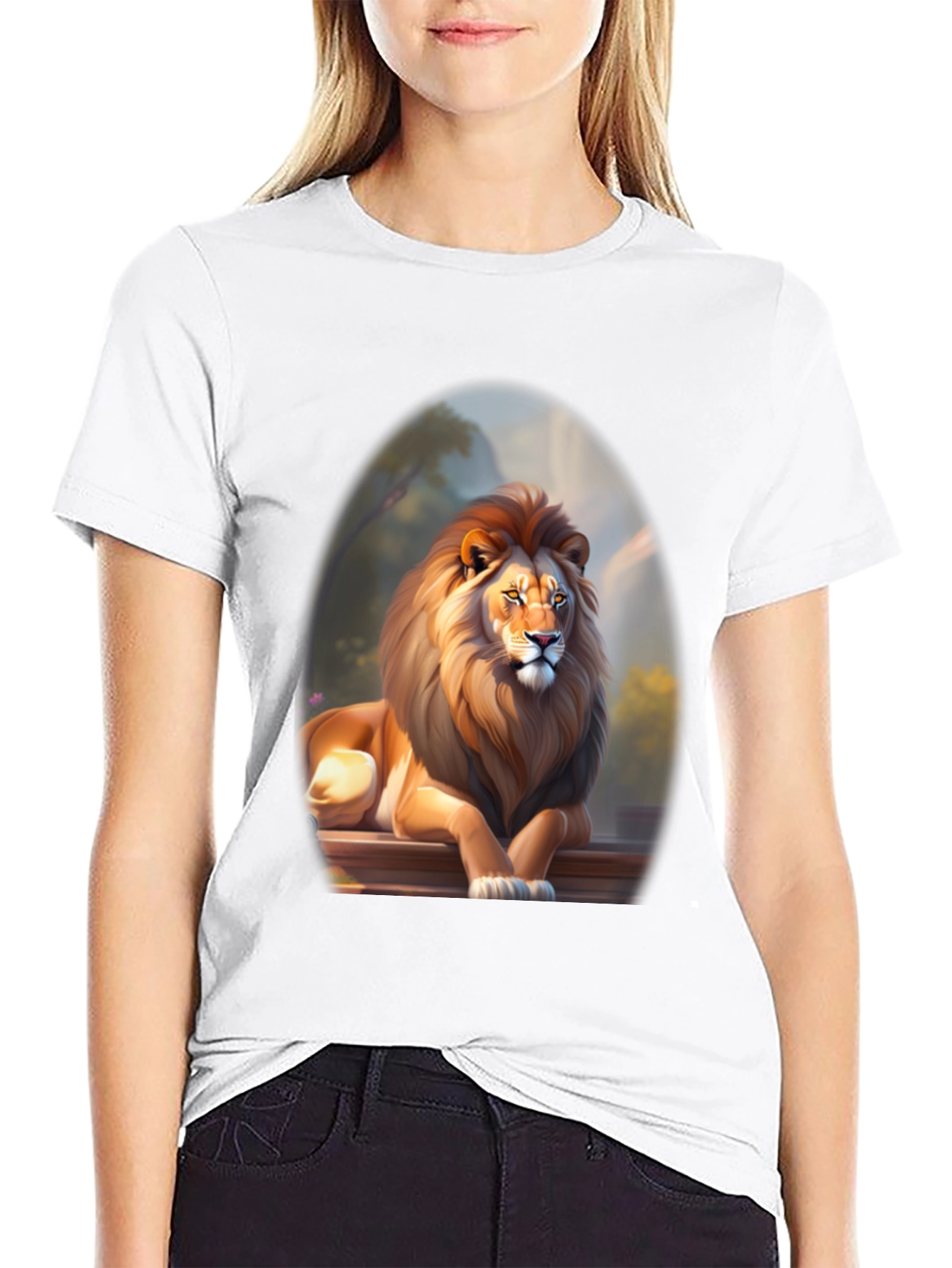 Black Lion Graphic Tee - Bold Black T-Shirt view 9