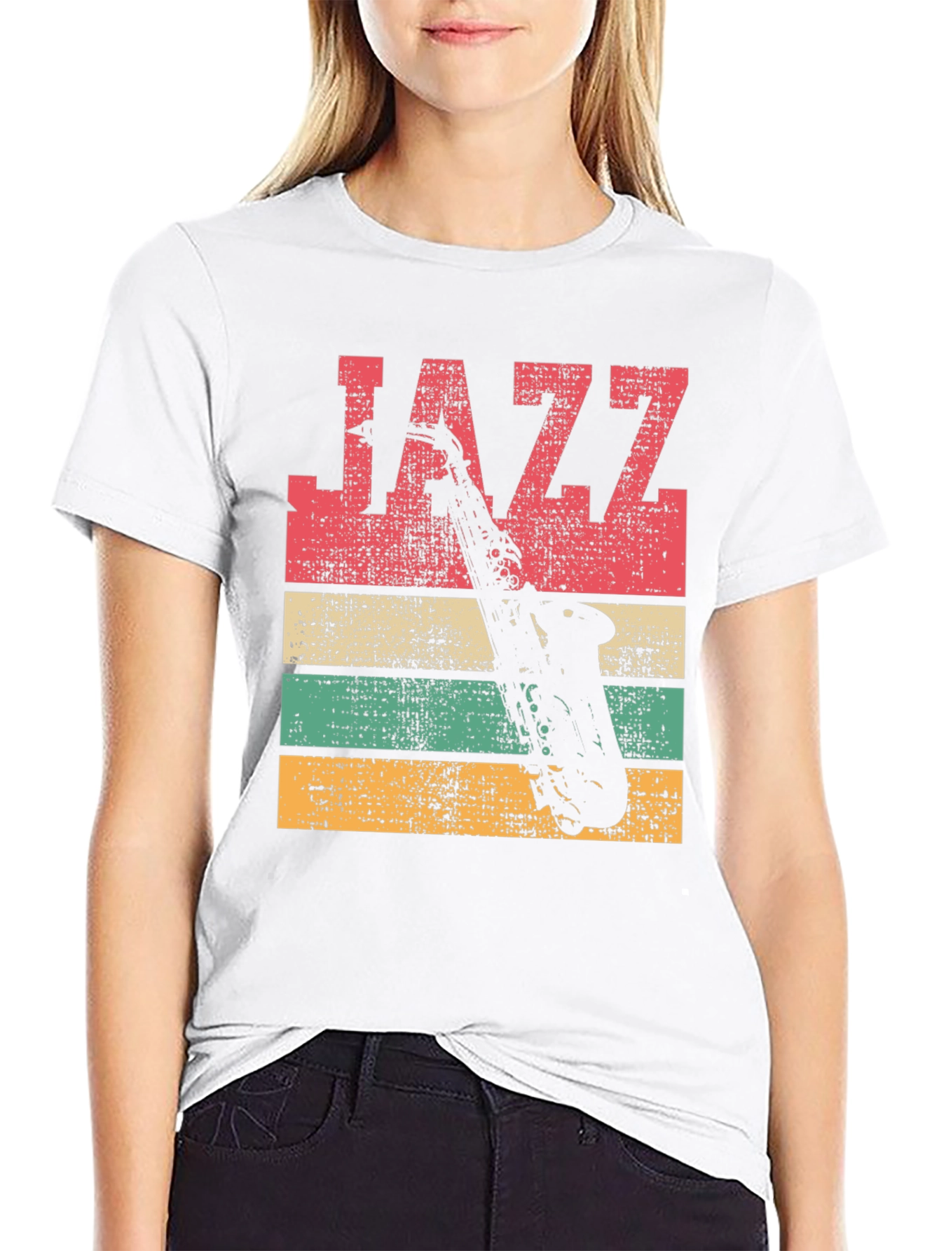 Black Vintage Jazz Saxophone T-Shirt view 9
