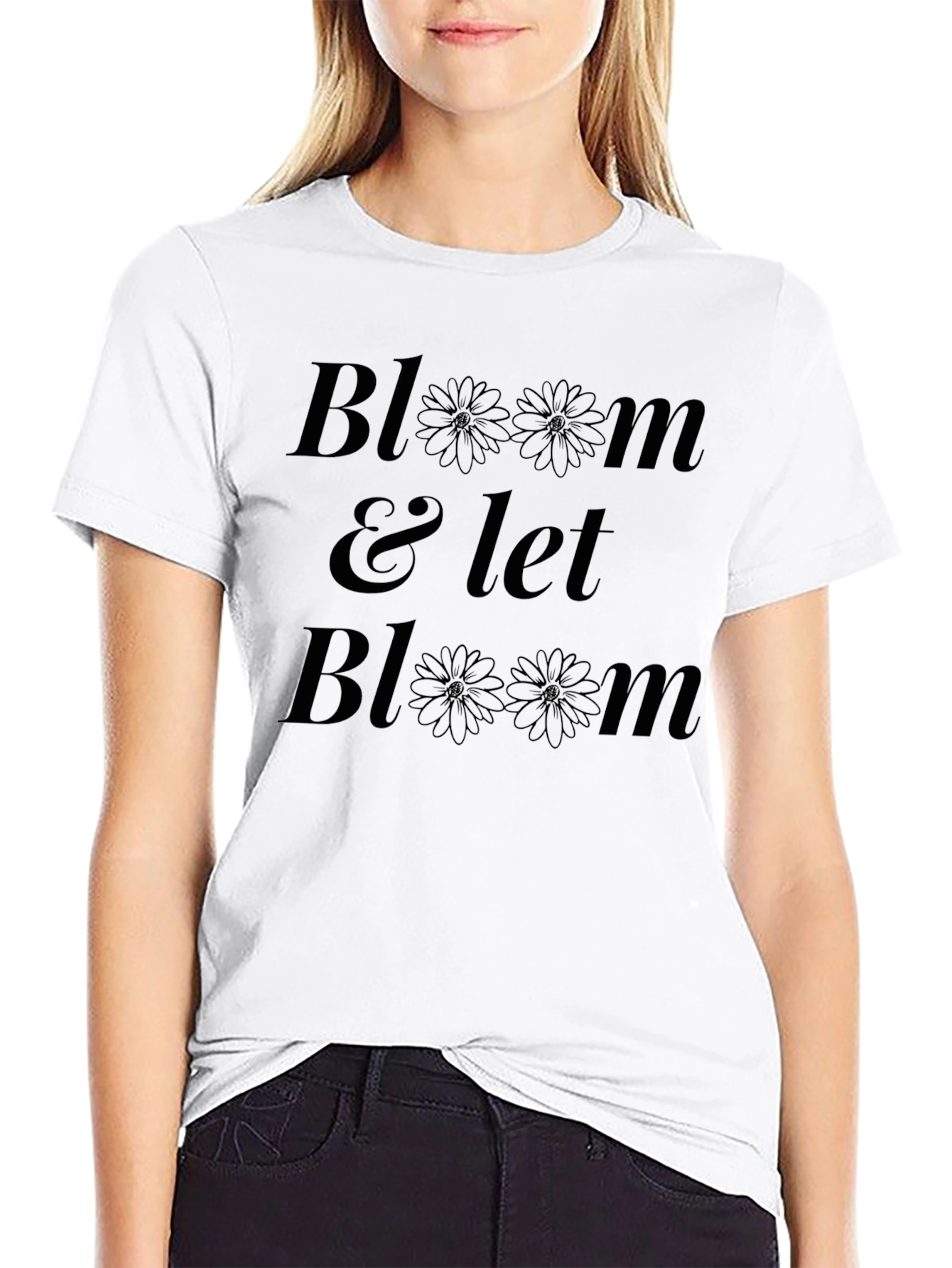 Black Bloom & Let Bloom Black Graphic T-Shirt view 9