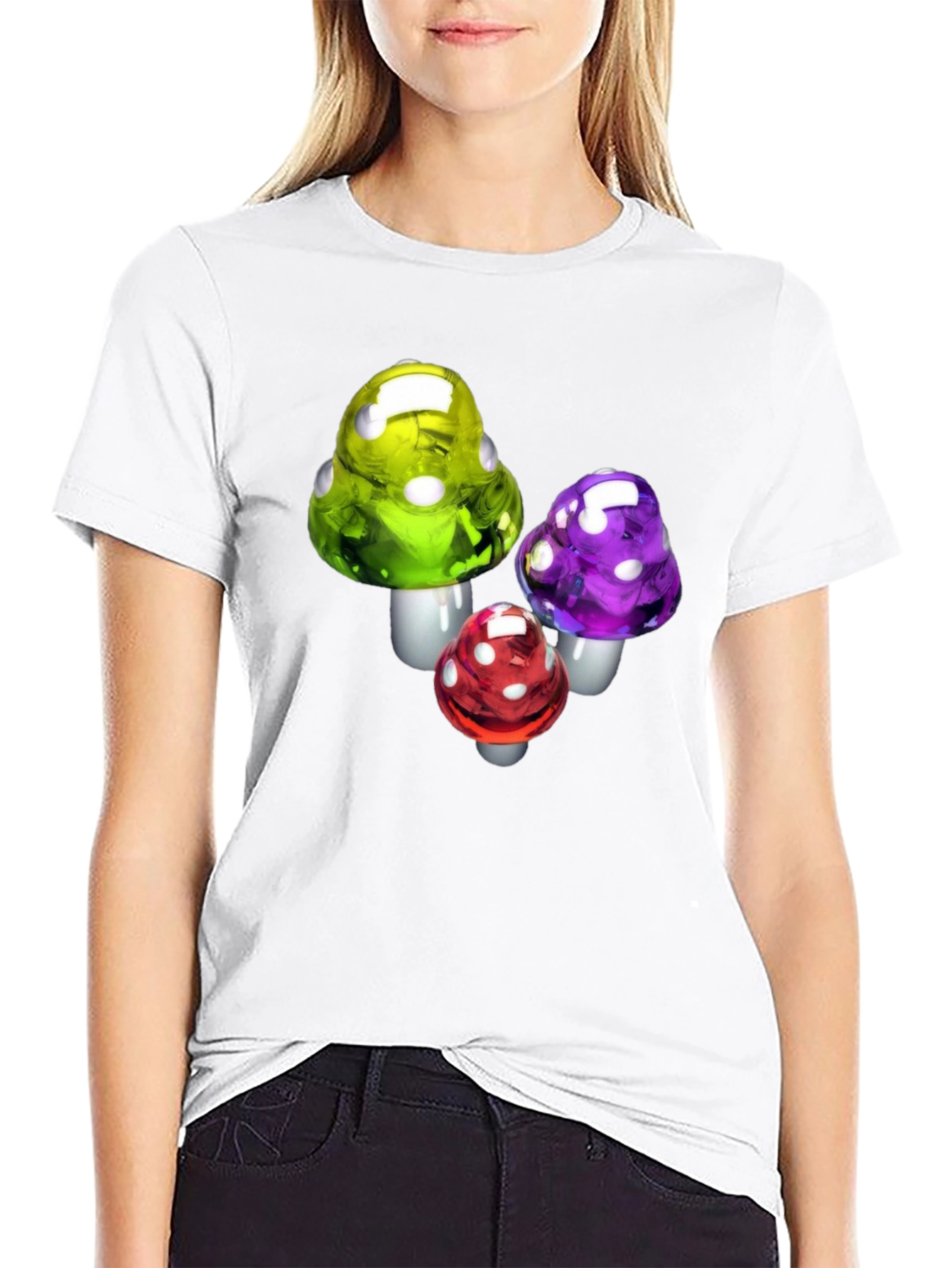 Black Mushroom T-Shirt - Funky Fungi Design view 9