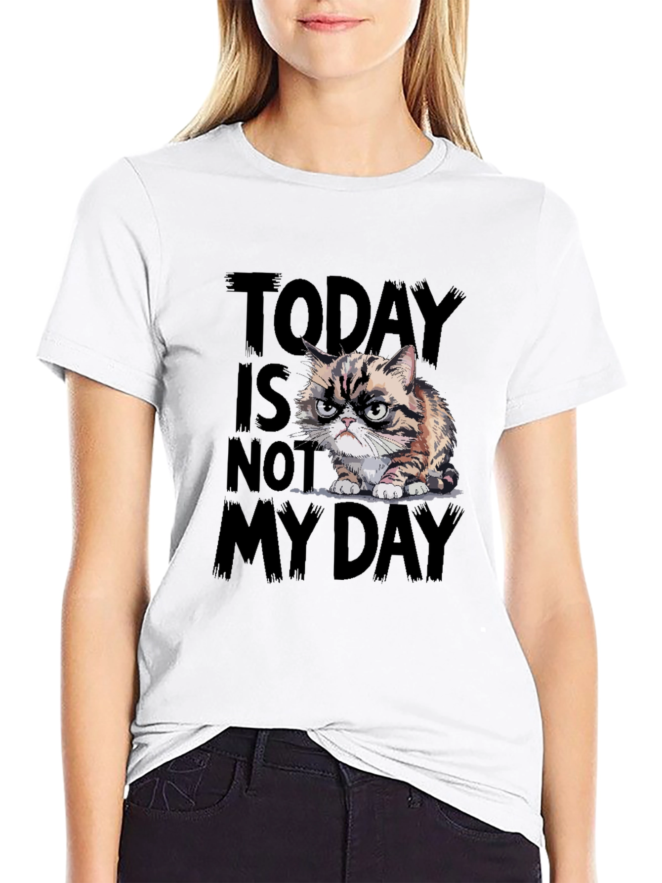 Black Grumpy Cat T-Shirt - Today Is Not My Day view 9