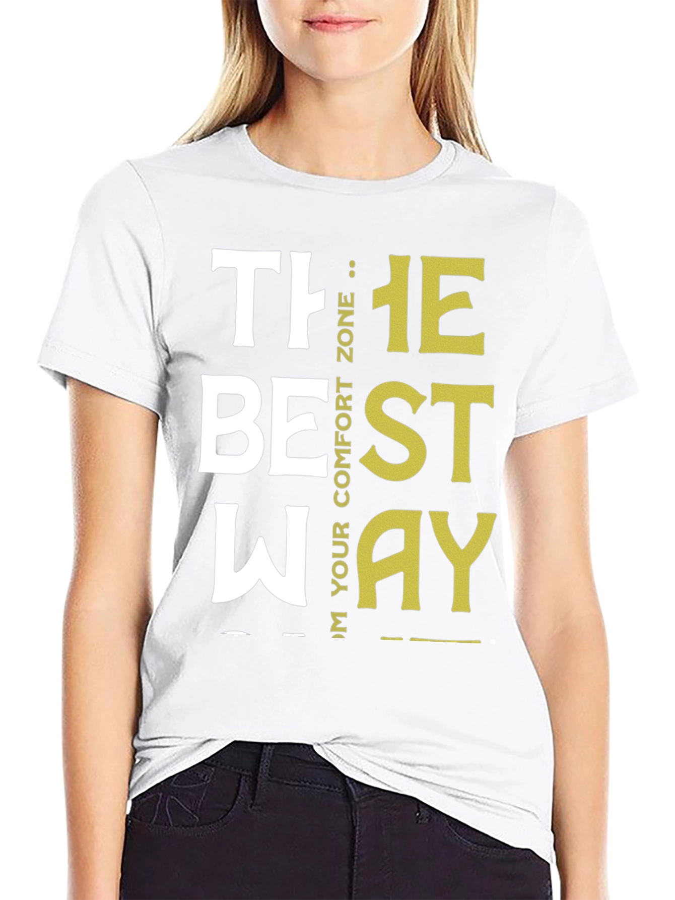 Black Motivational "The Best Way" Graphic Tee view 9