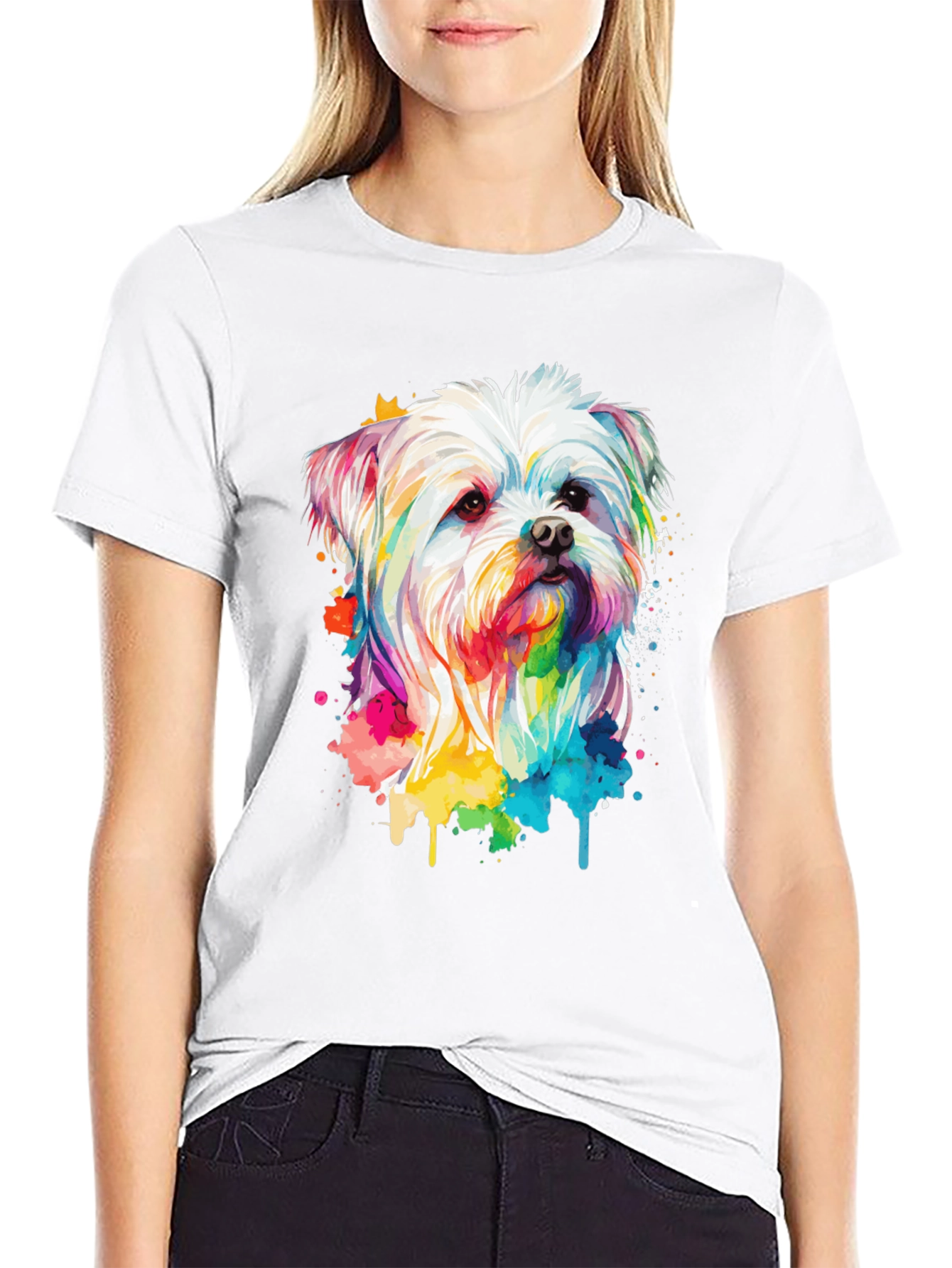 Black Rainbow Dog T-Shirt view 9