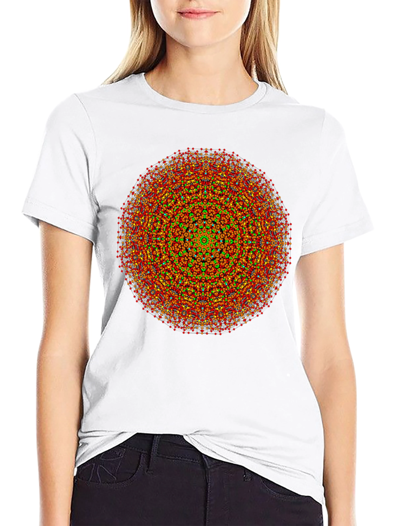 Black Vibrant Mandala Graphic Tee - Black Cotton Comfort view 9
