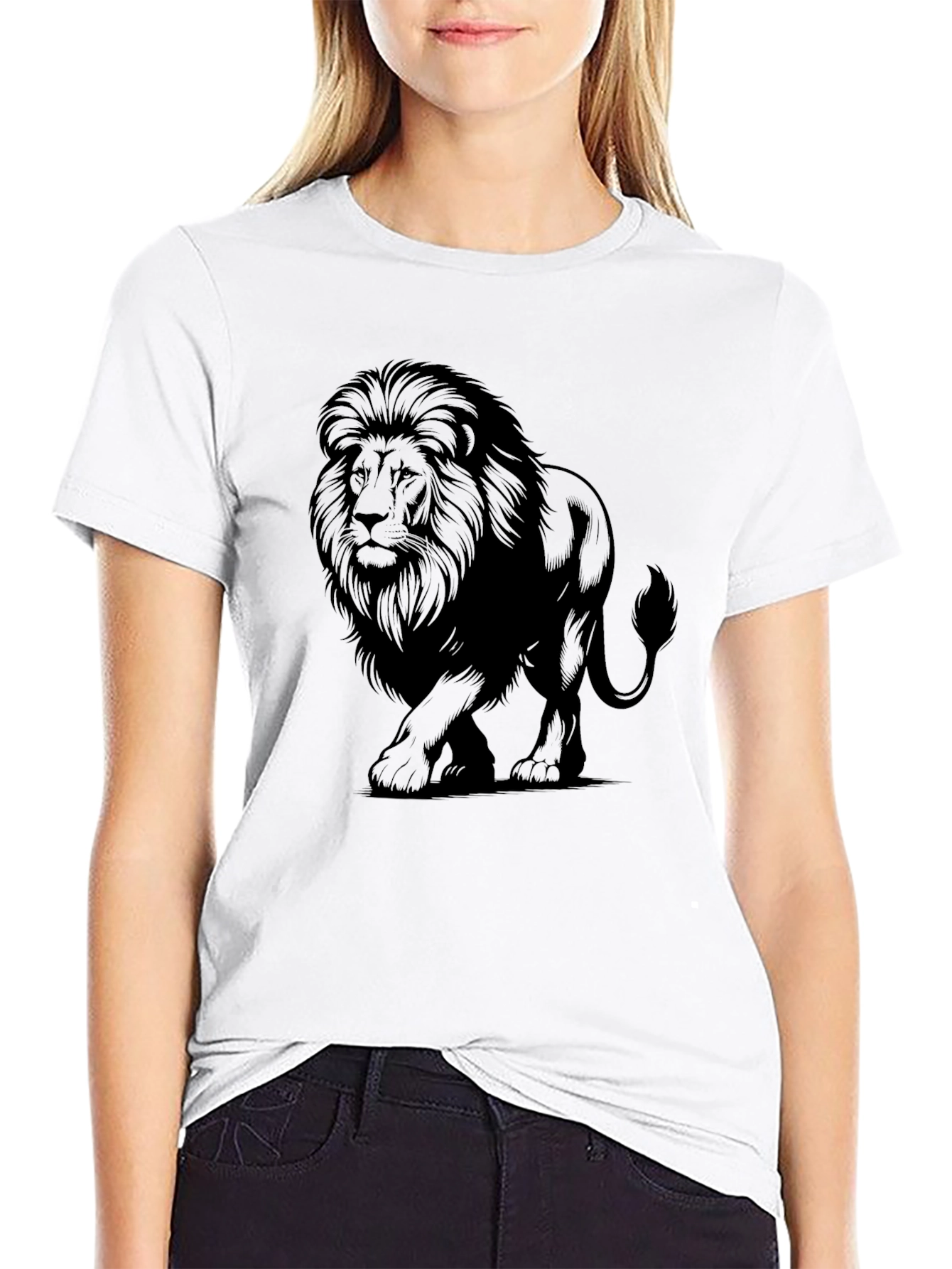 Black Lion Graphic Tee - Men's Black T-Shirt view 9