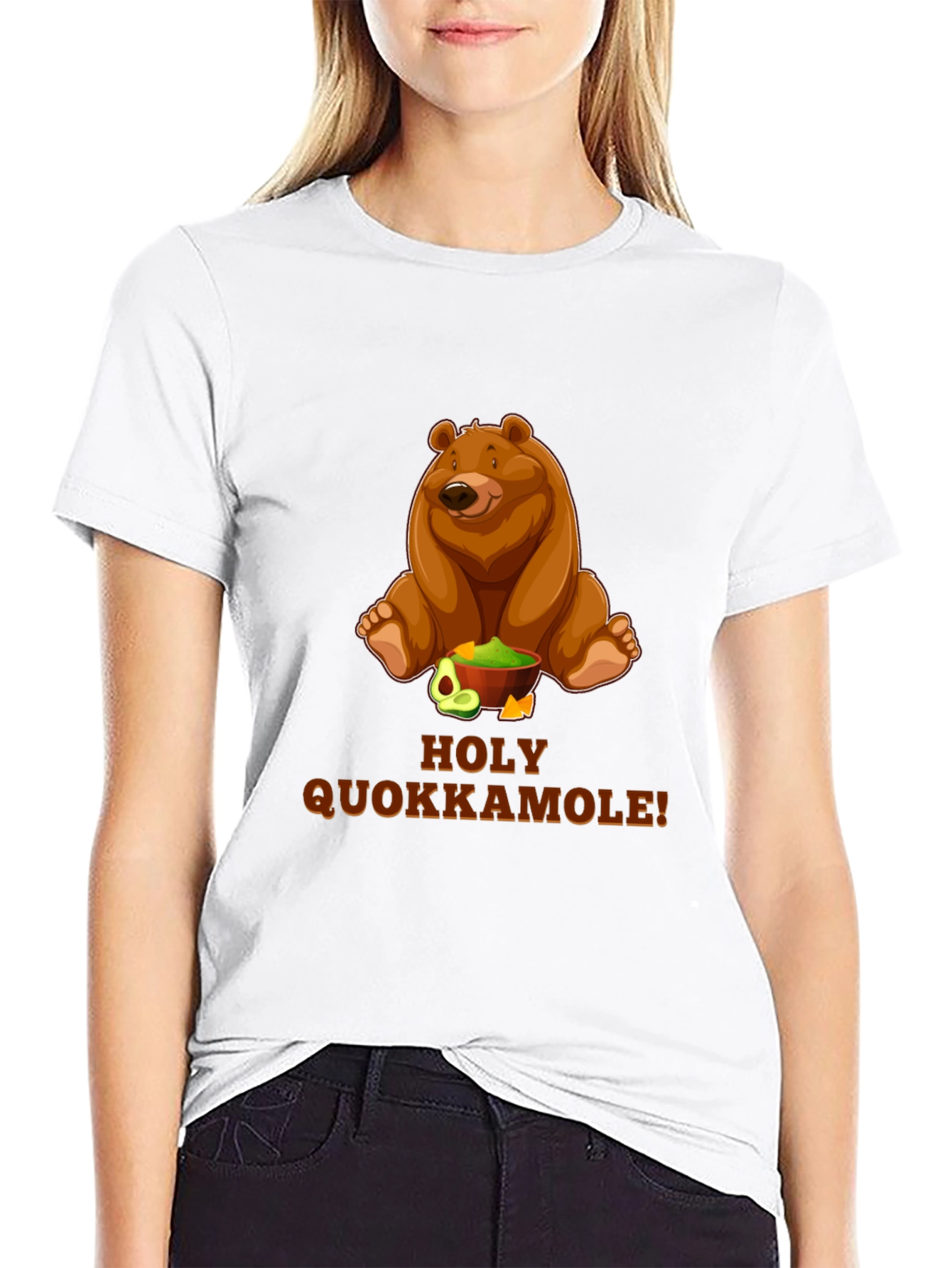 Black Holy Quokkamole T-Shirt - Funny Bear & Guacamole Tee view 9