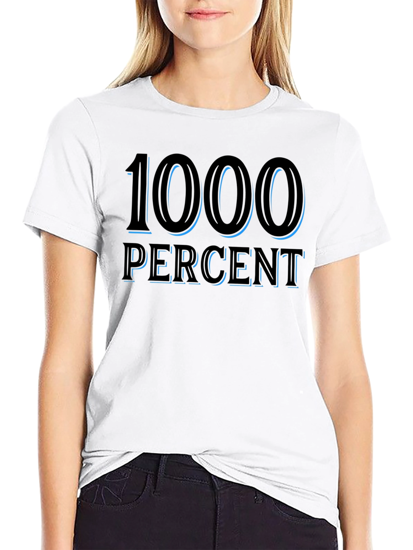 Black 1000 Percent Graphic T-Shirt, Men's Black Tee view 9
