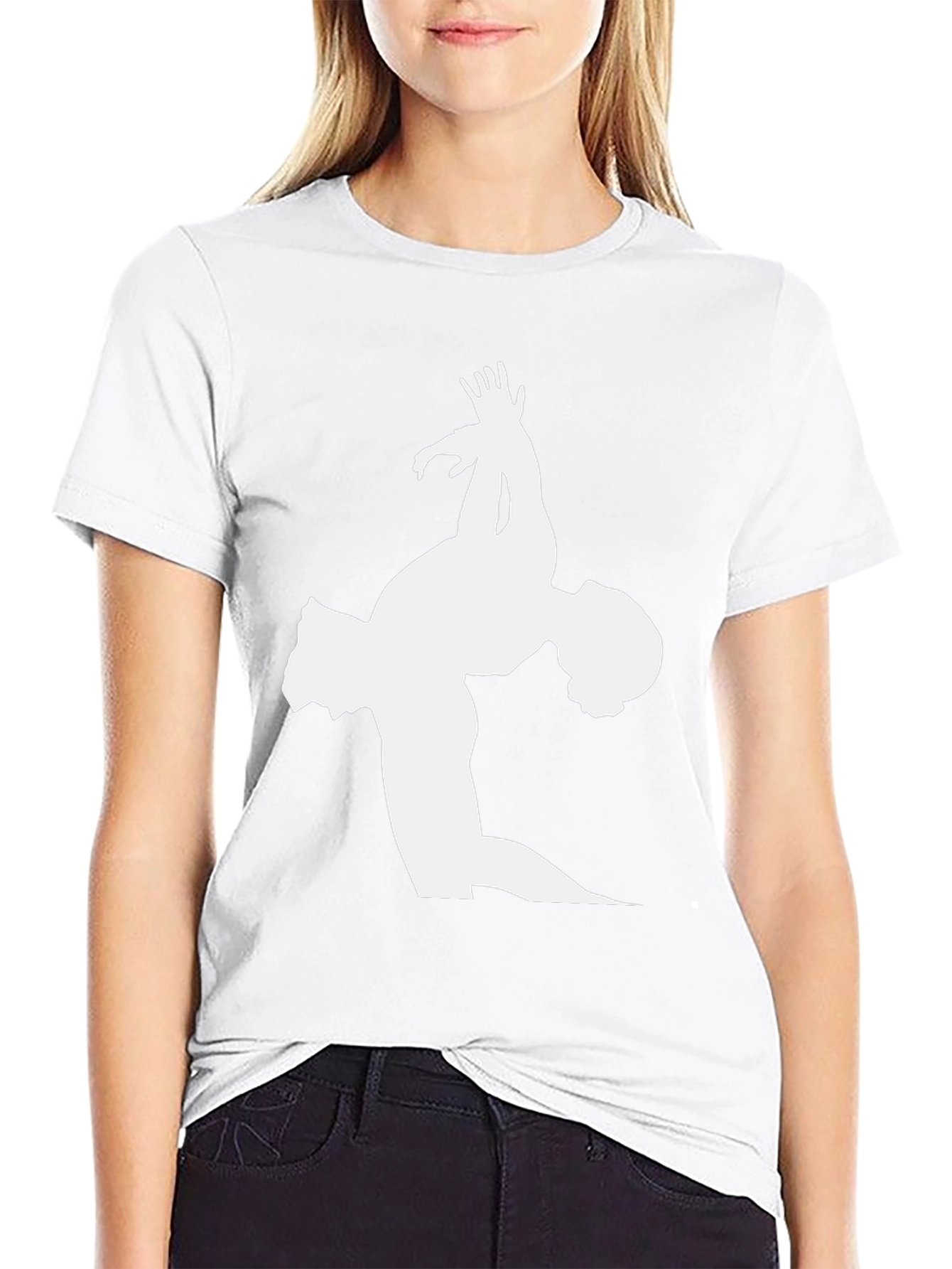 Black Gymnast Silhouette Graphic Tee - Black Cotton T-Shirt view 9