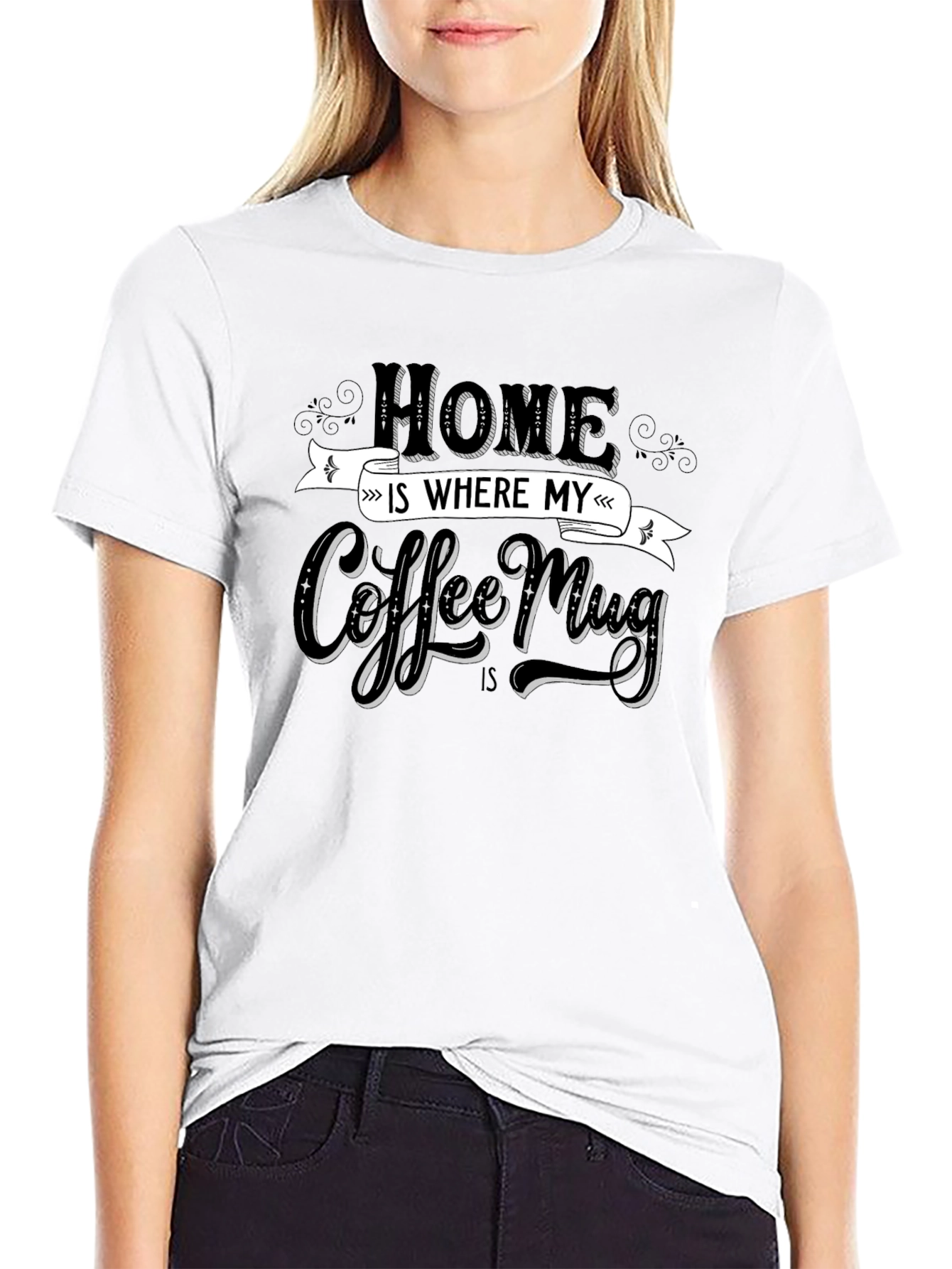 Black Home is Where My Coffee Mug Is T-Shirt view 9