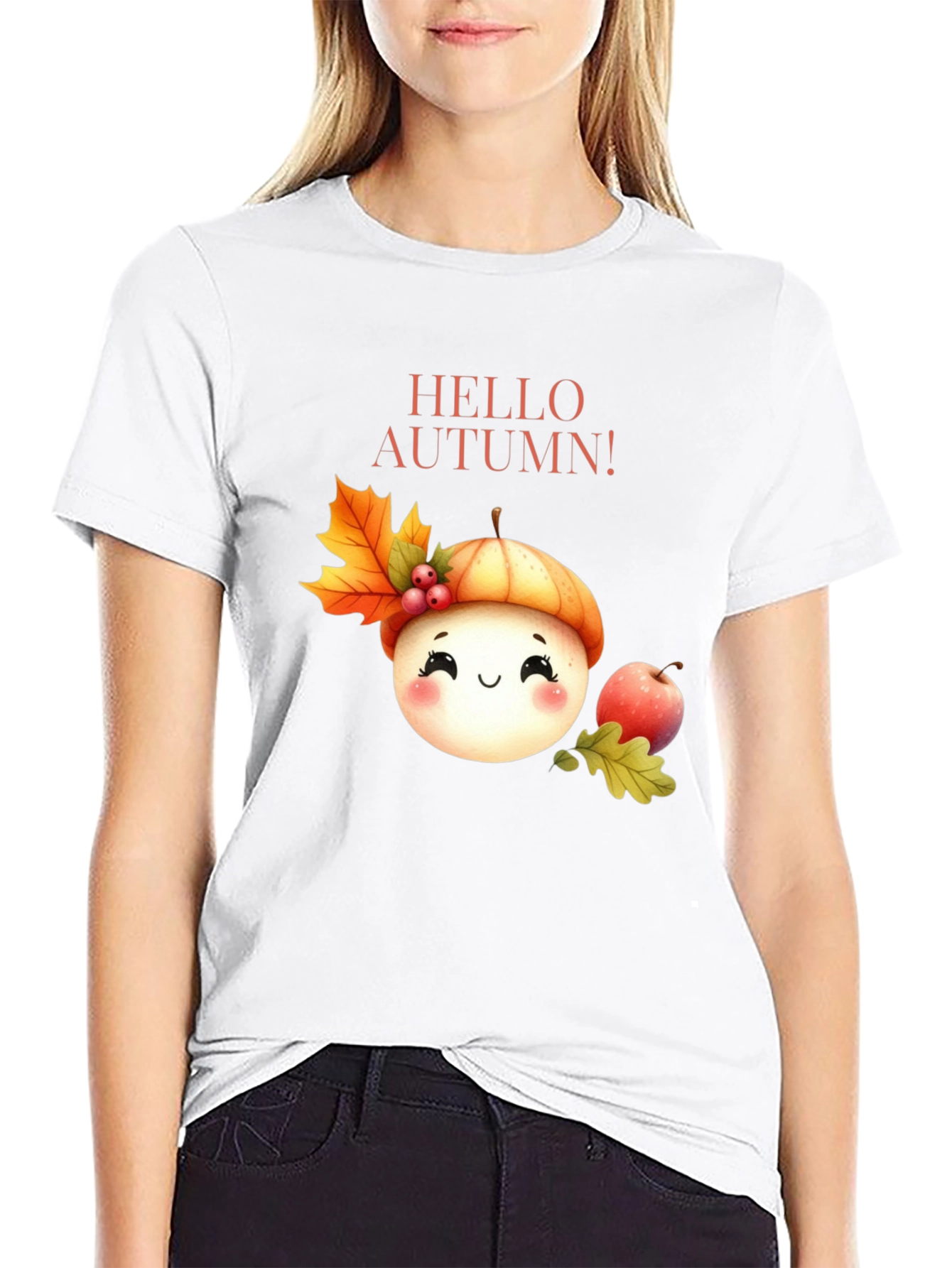 Black Hello Autumn Black T-Shirt view 9