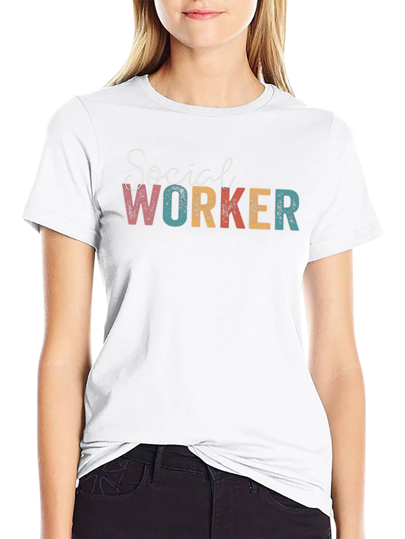 Black Social Worker Graphic Tee - Unisex Cotton T-Shirt view 9