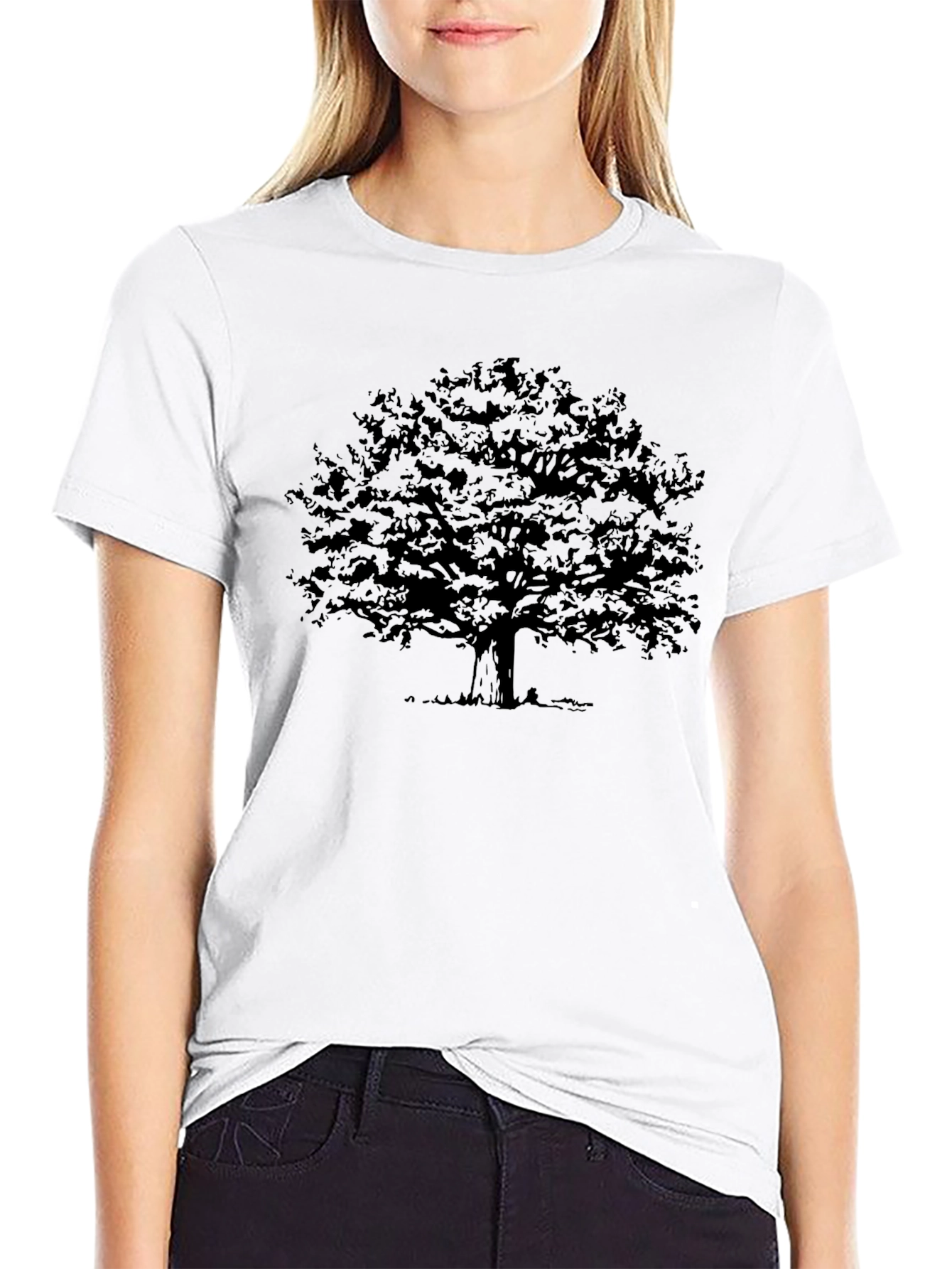 Black Men's Black Tree Graphic T-Shirt view 9