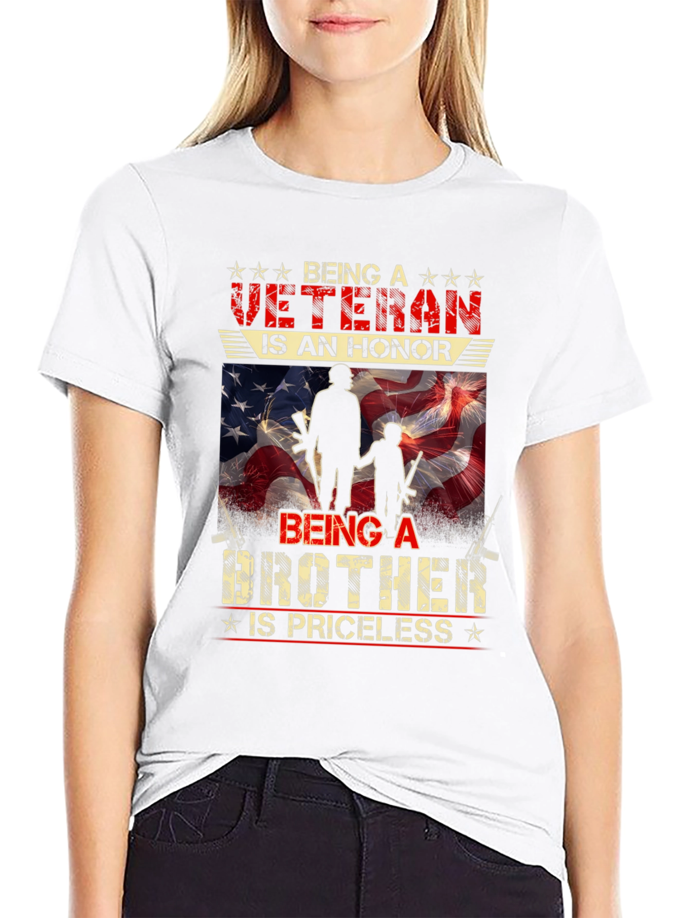 Black Veteran Brother T-Shirt - Honor Priceless Graphic Tee view 9