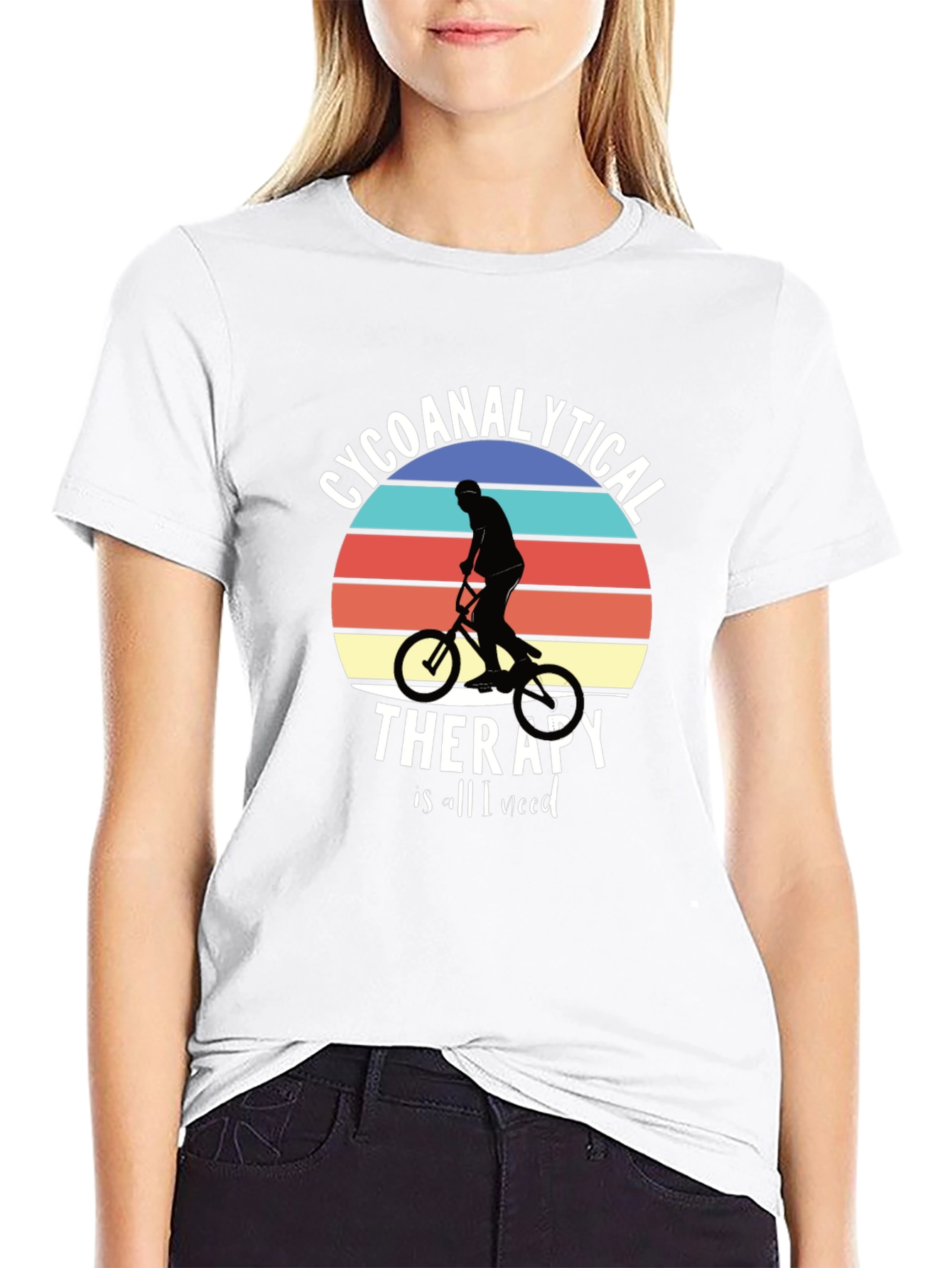 Black Psychoanalytical Therapy Biking T-Shirt view 9