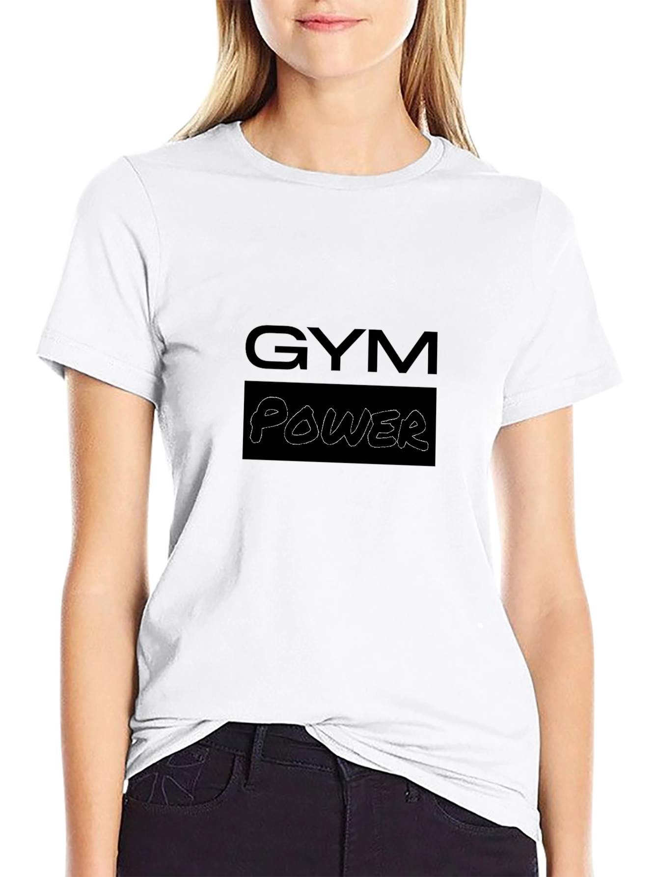 Black Gym Power Graphic Tee - Black Casual T-Shirt view 9