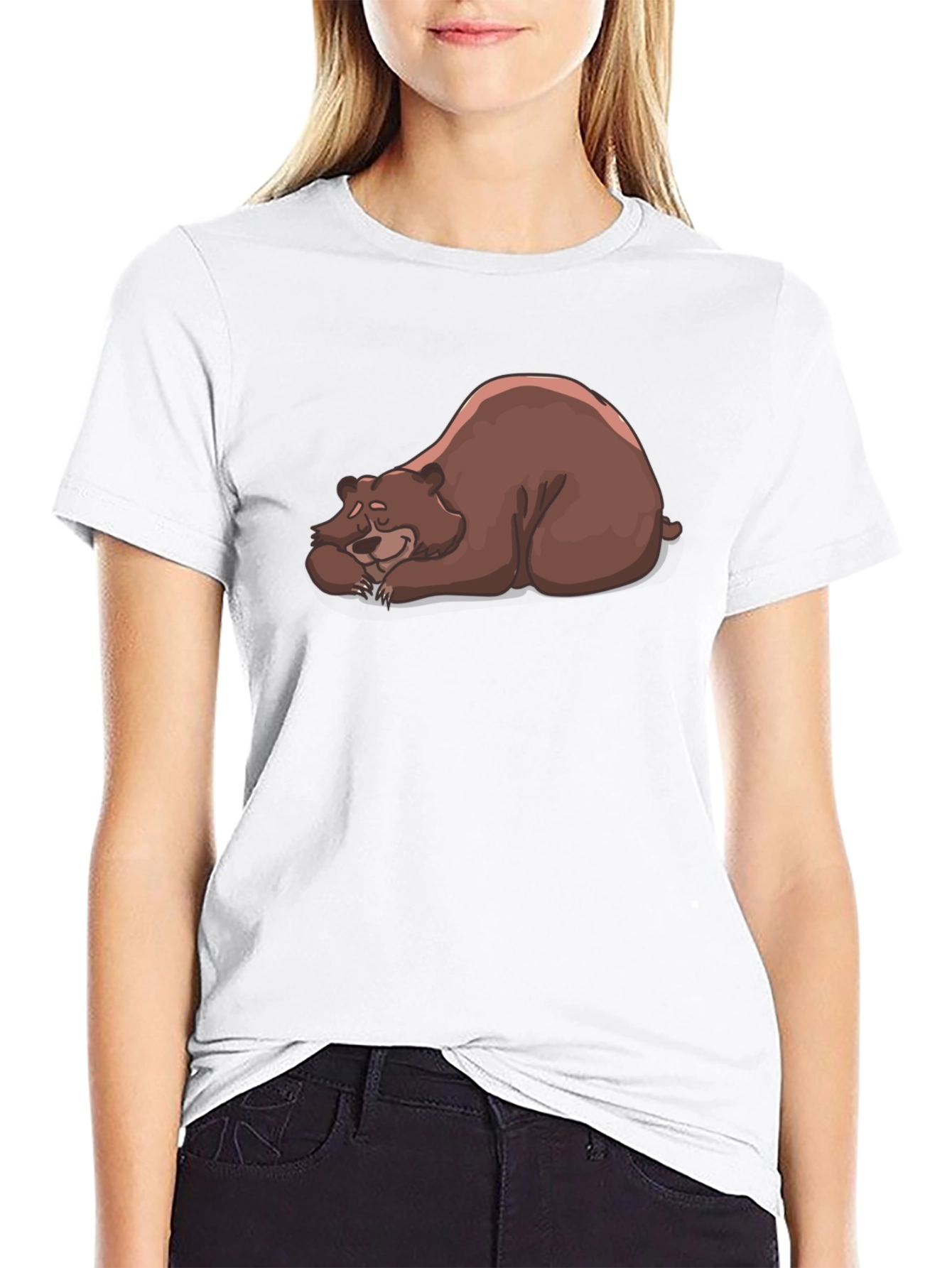 Black Sleeping Bear Graphic T-Shirt - Relaxed Fit view 9