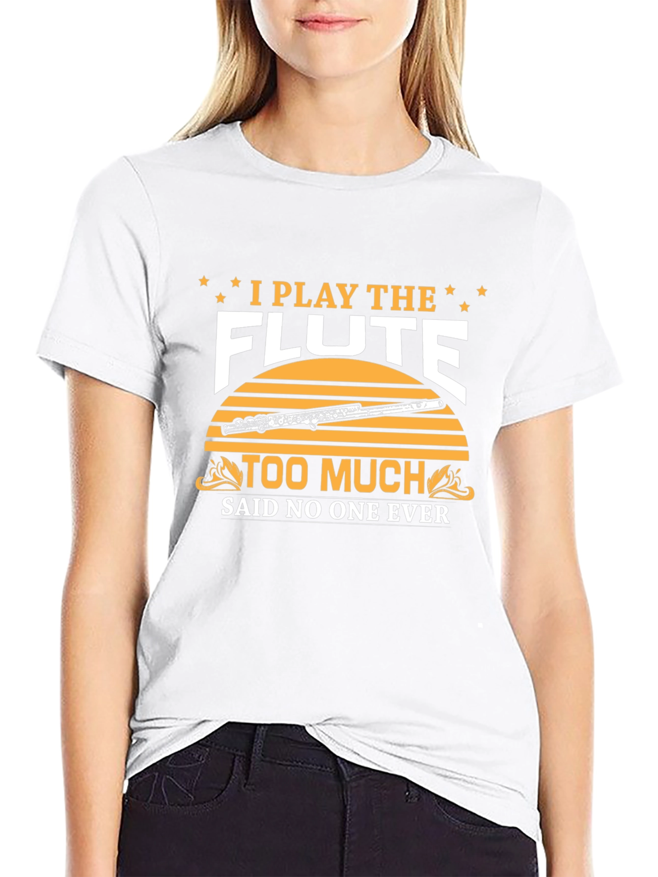 Black Flute Player T-Shirt: I Play the Flute Too Much view 9