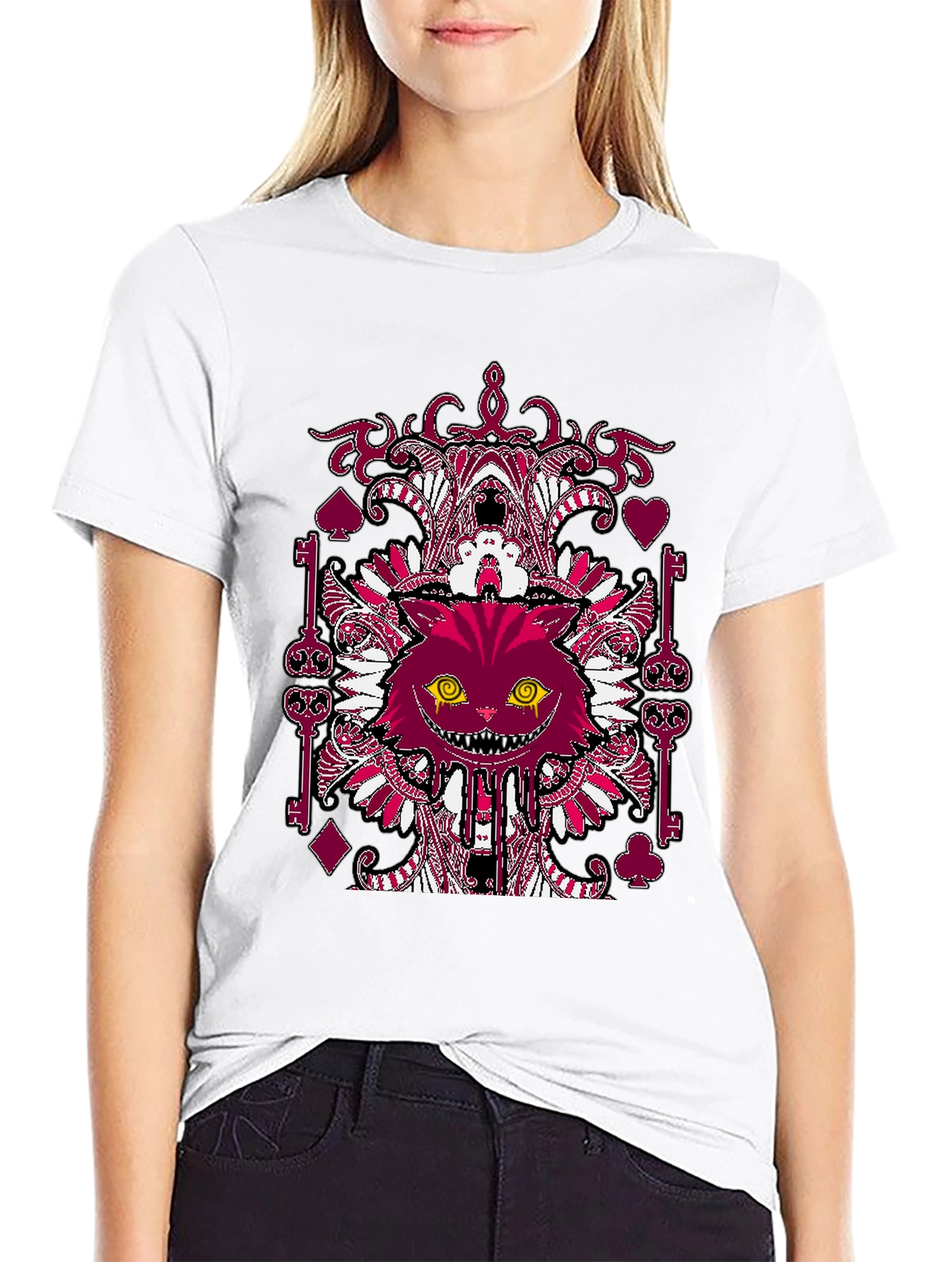 Cheshire Cat Graphic Tee - Alice in Wonderland Style - 9