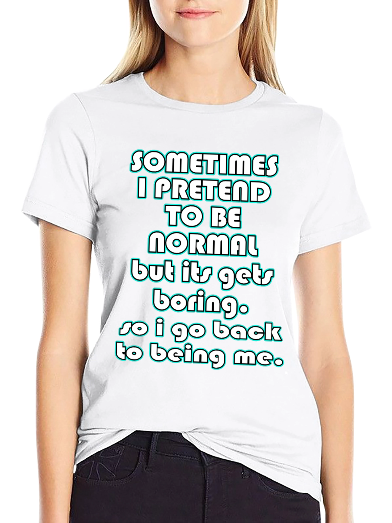 Black Funny "Sometimes I Pretend" Graphic Tee view 9
