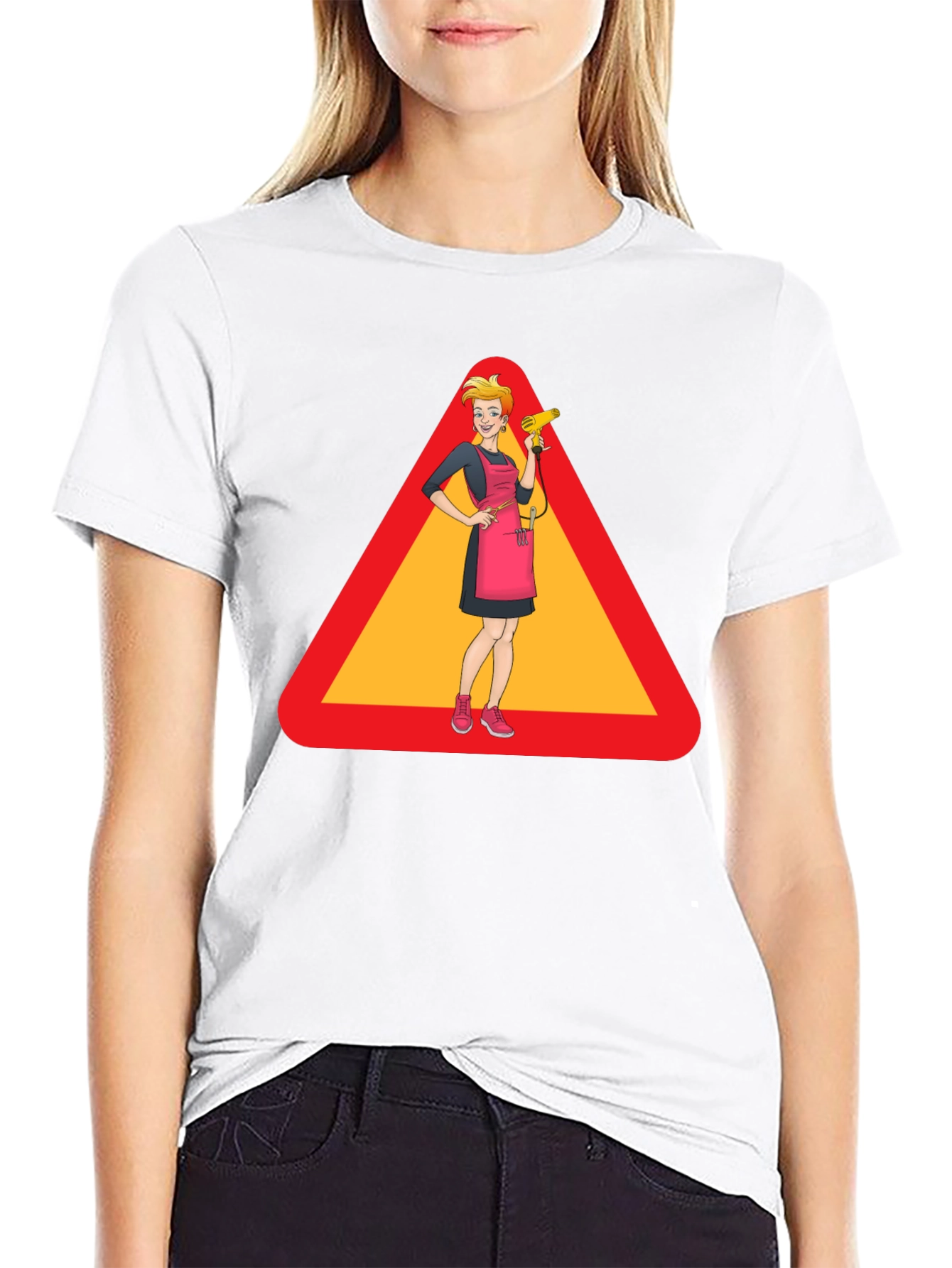 Black Caution: Stylish Hairdresser T-Shirt view 9