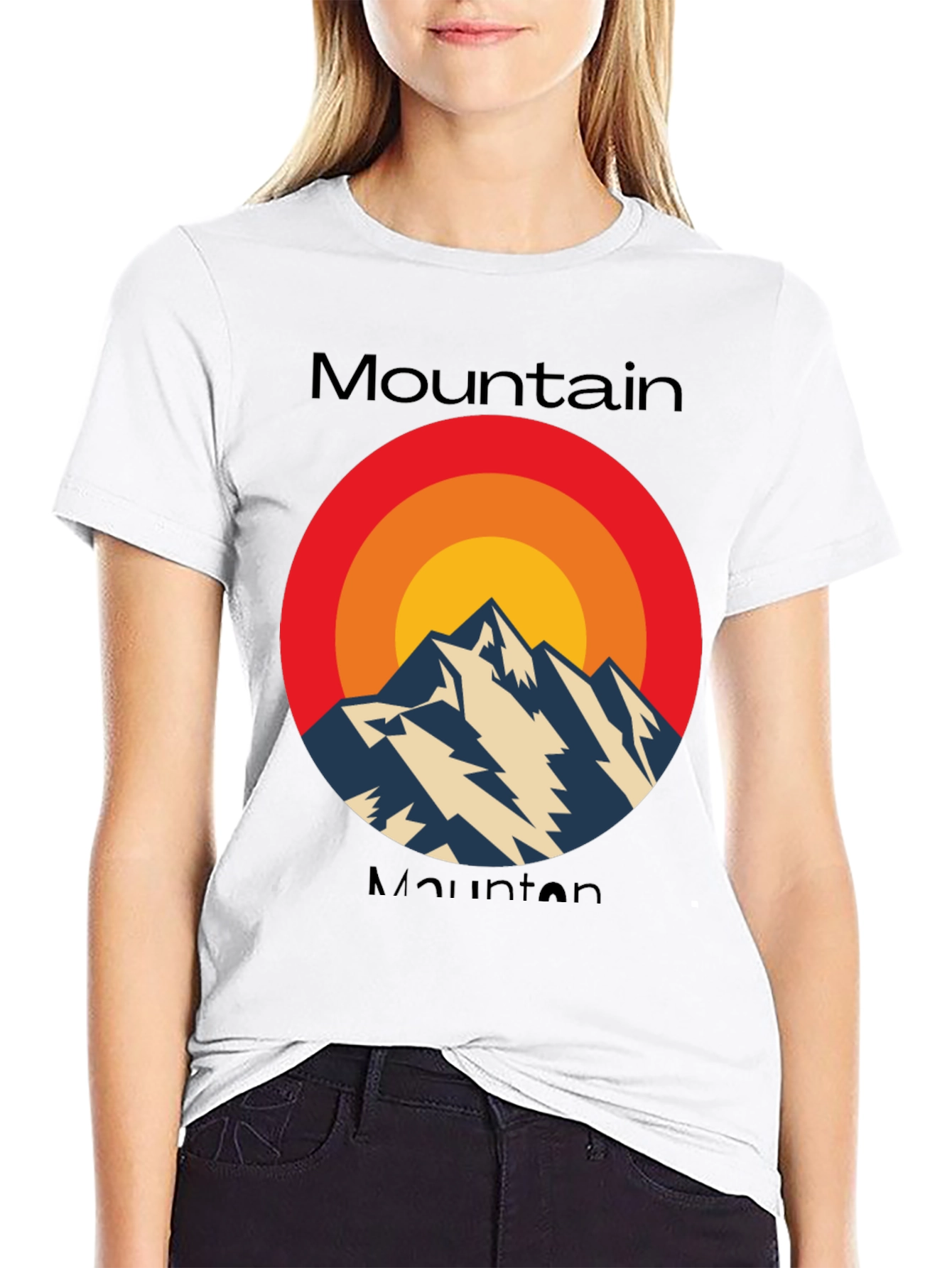 Black Retro Mountain Graphic Tee - Classic Style view 9
