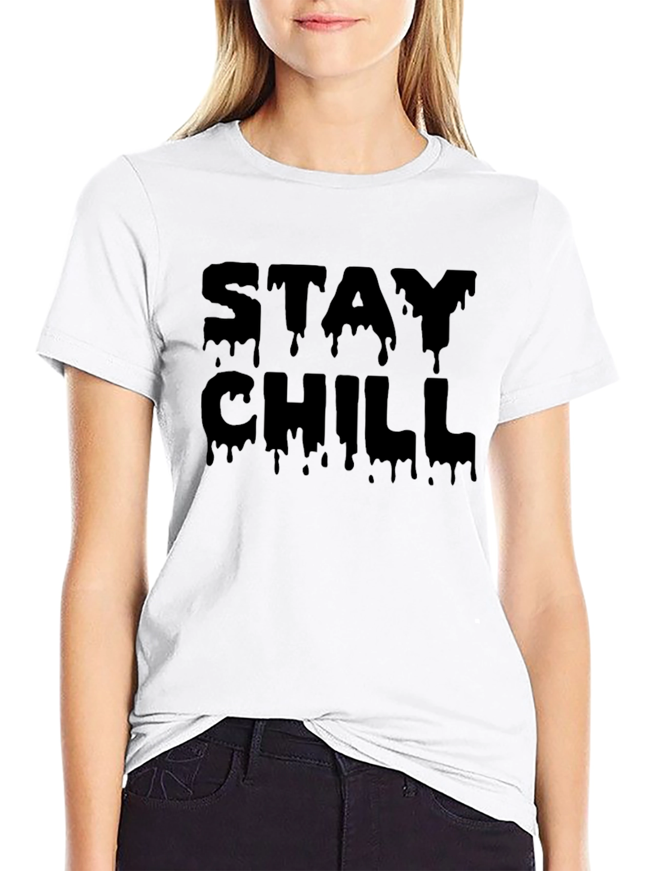 Black Stay Chill Graphic T-Shirt - Relaxed Fit view 9