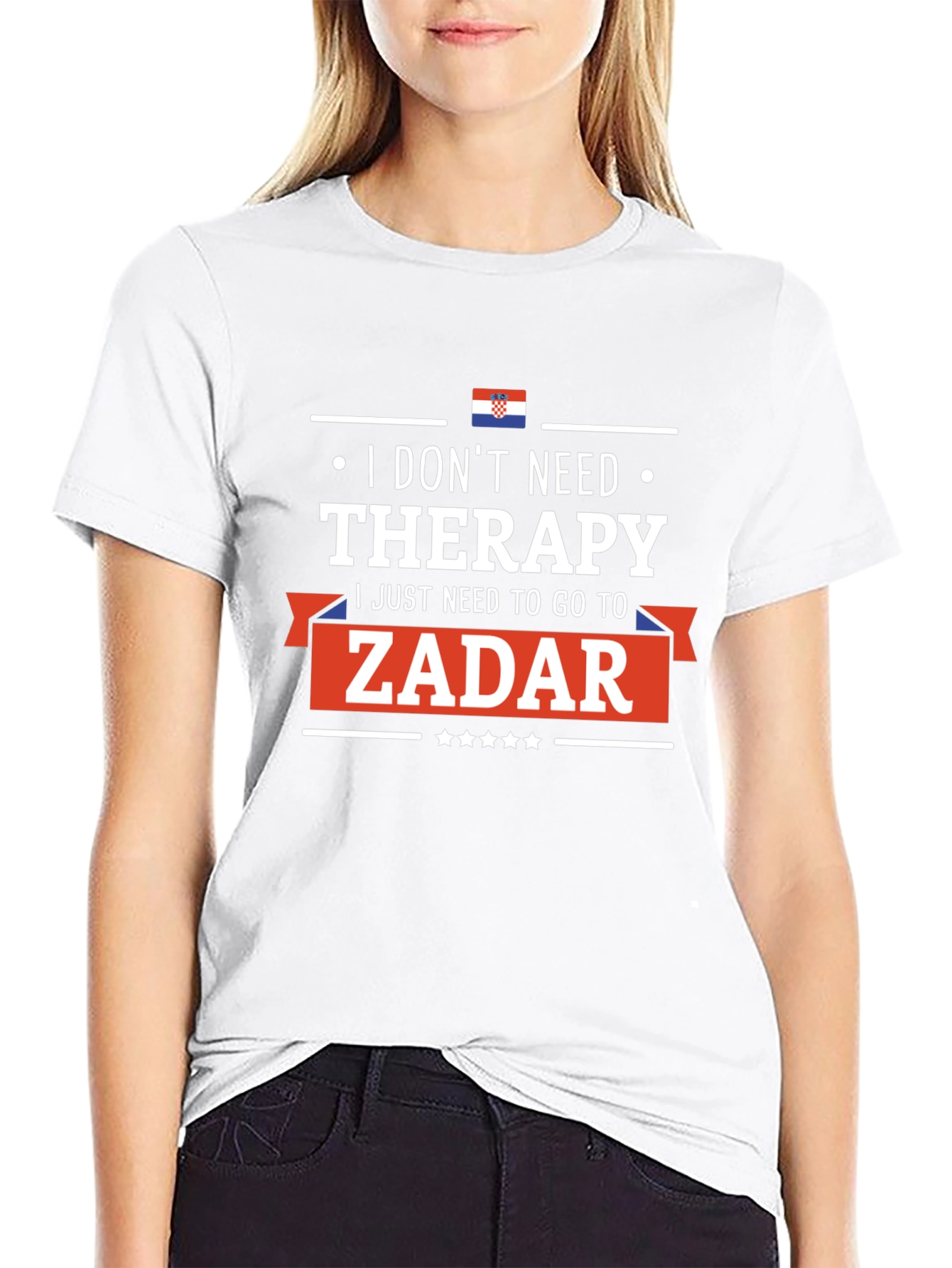 Black Zadar Therapy T-Shirt: Croatia Vacation Tee view 9
