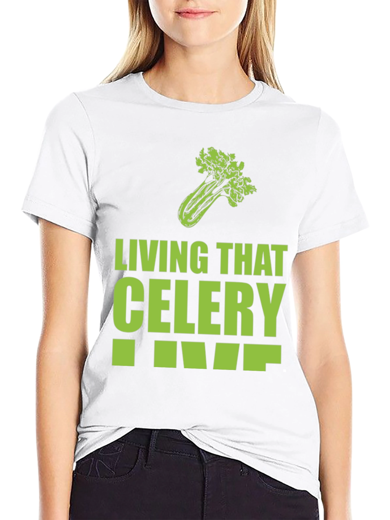 Black Living That Celery Life Graphic T-Shirt view 9