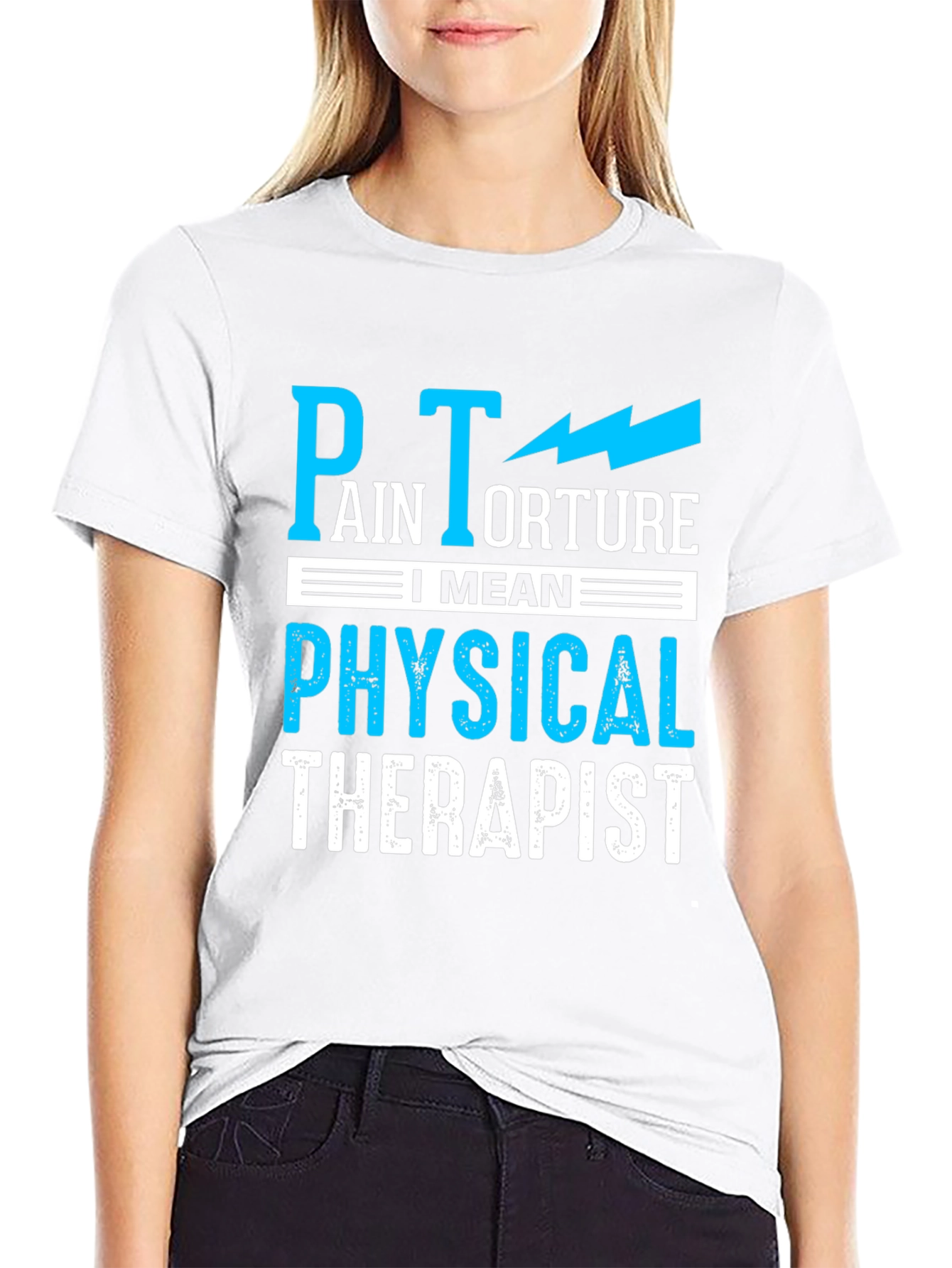 Black Pain Torture Funny Physical Therapist T-Shirt view 9