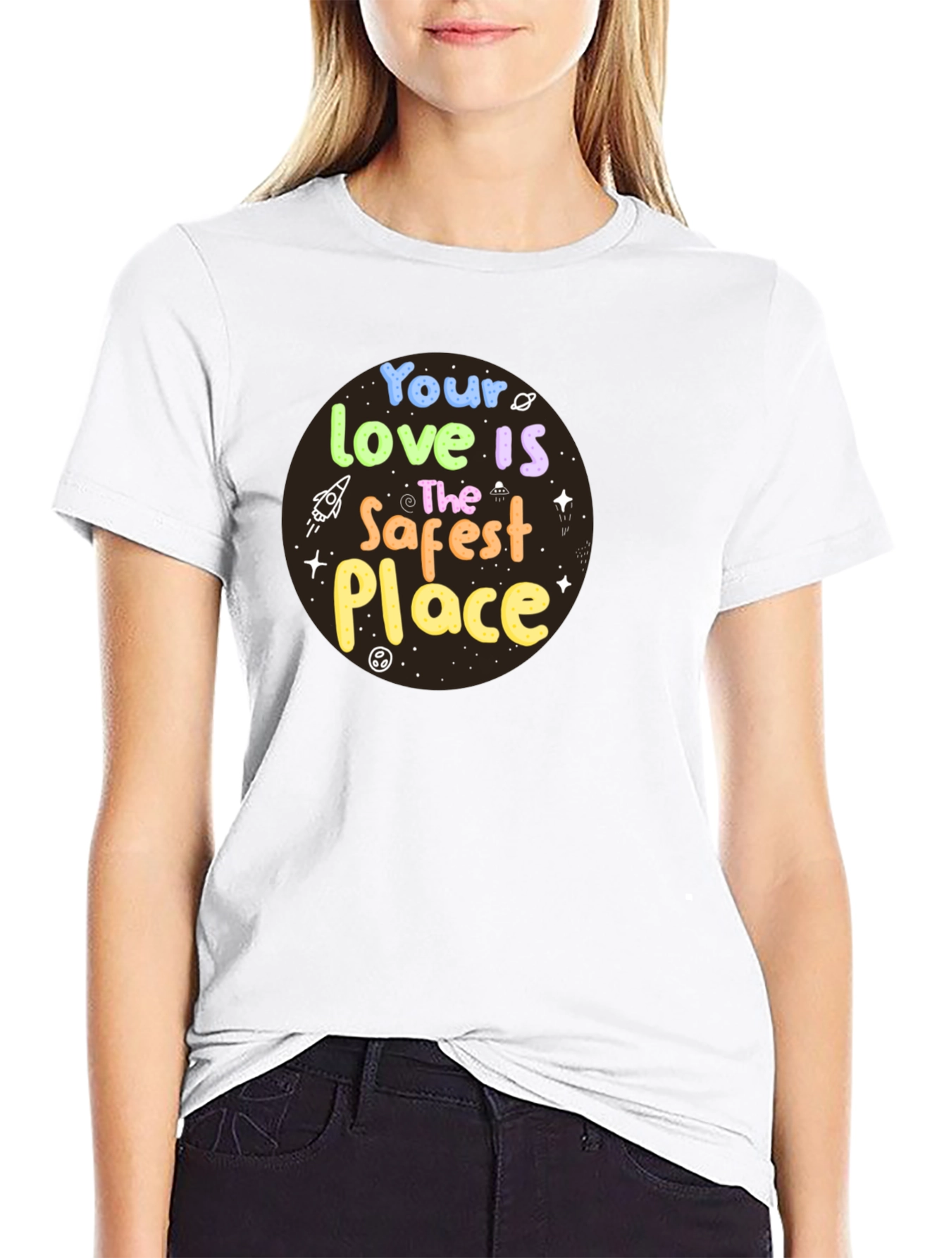 Black Your Love Is The Safest Place Graphic T-Shirt view 9
