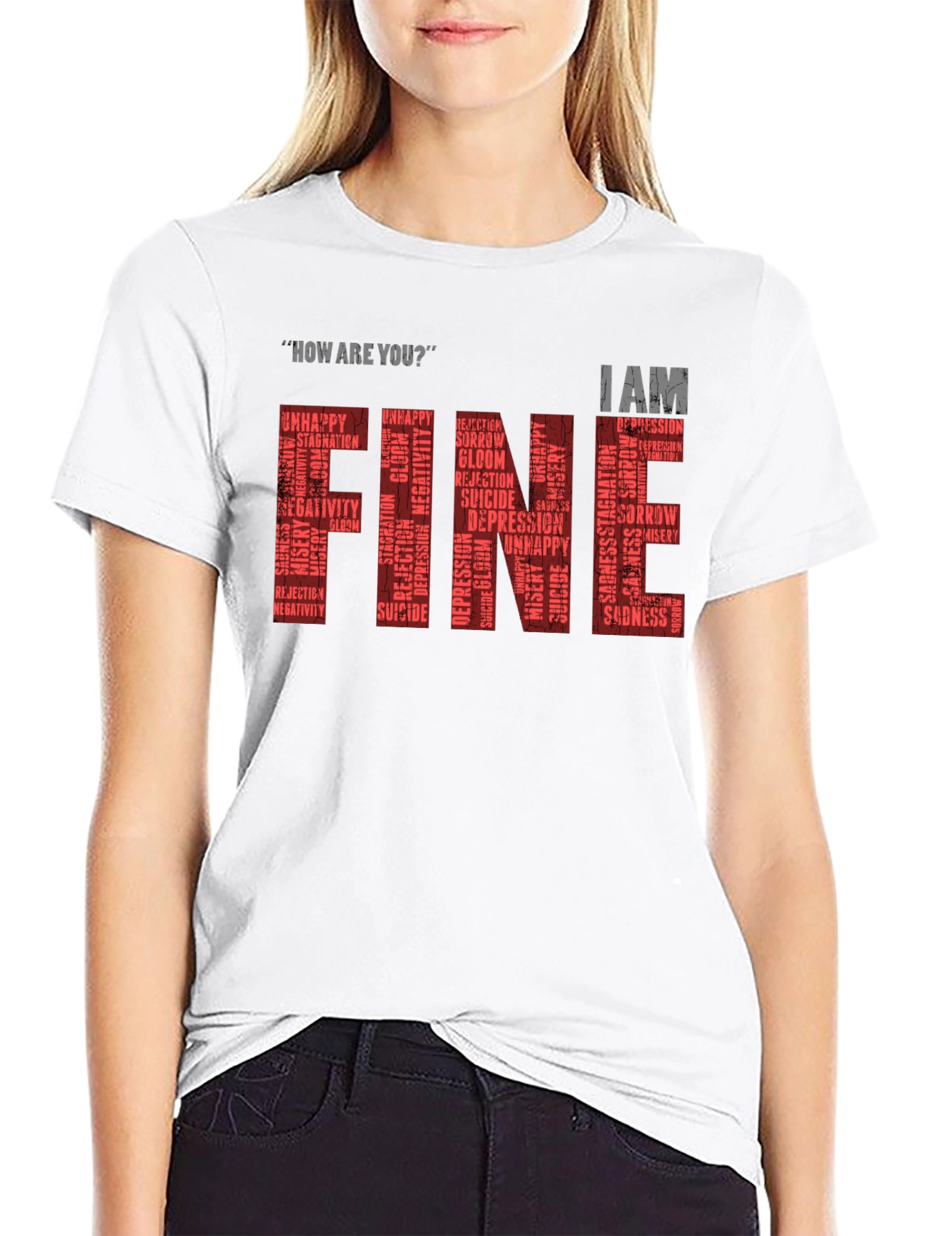 Black Fine T-Shirt: Mental Health Awareness Graphic Tee view 9