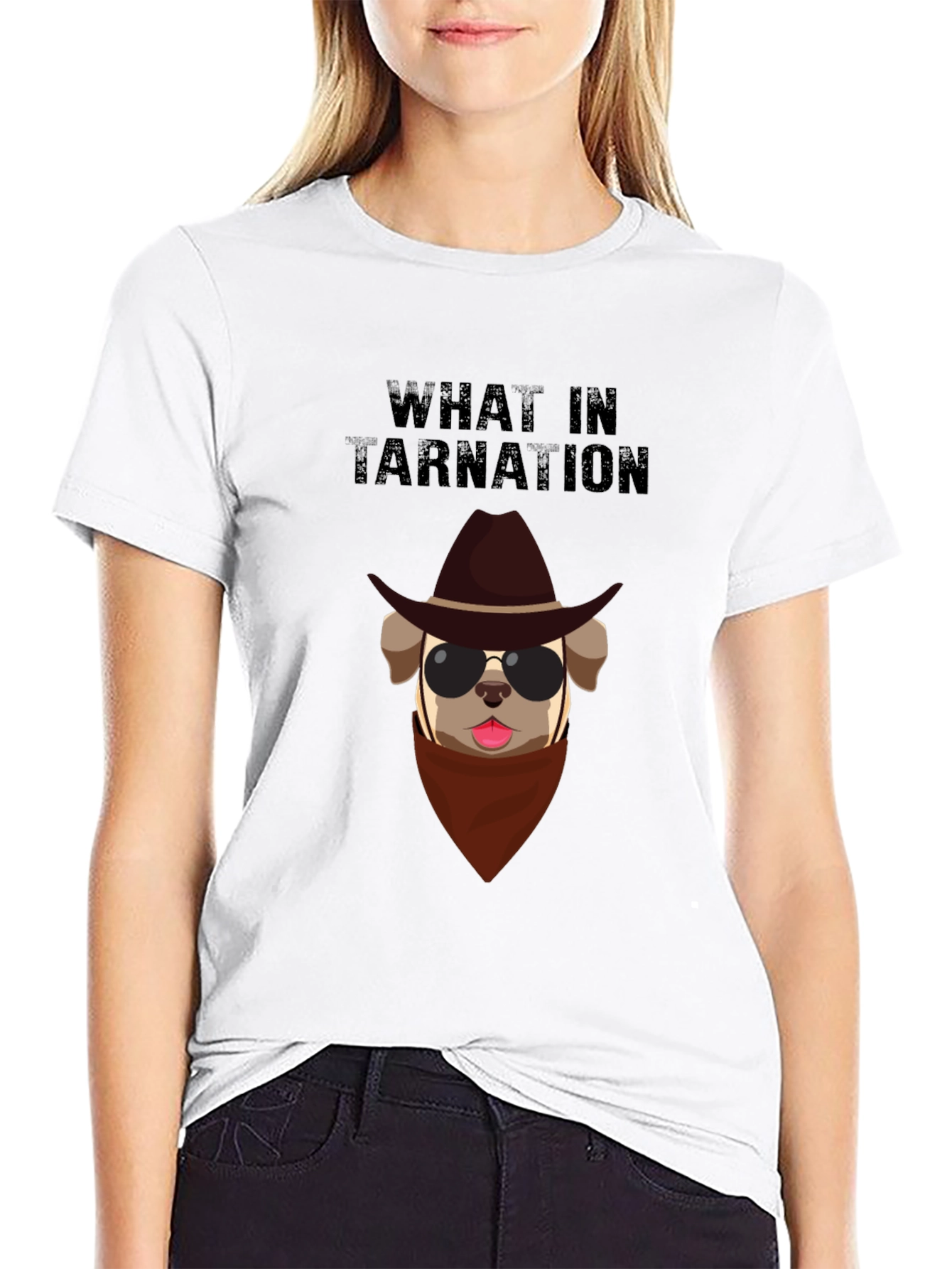 Black What in Tarnation Dog T-Shirt view 9