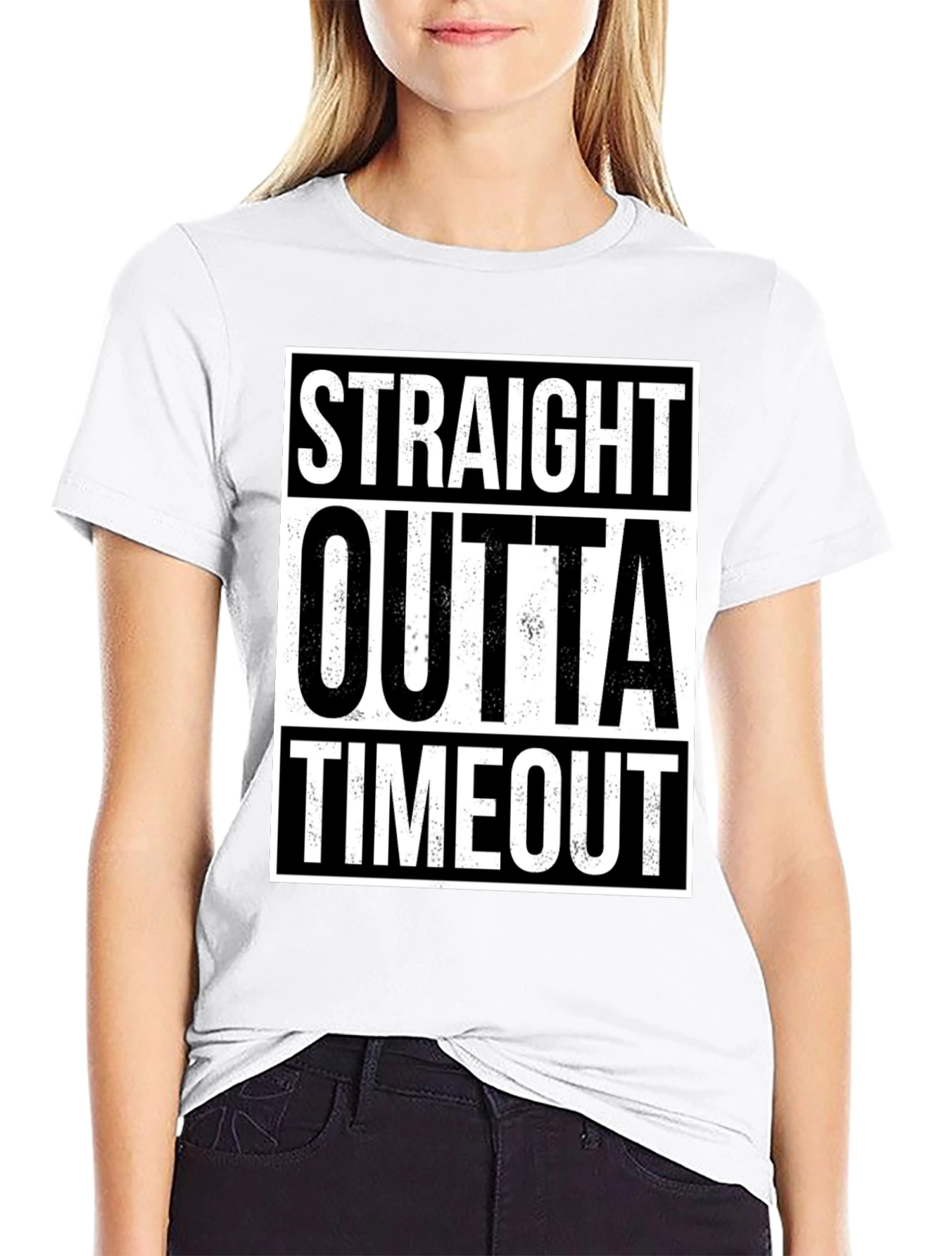 Black Straight Outta Timeout Graphic T-Shirt view 9