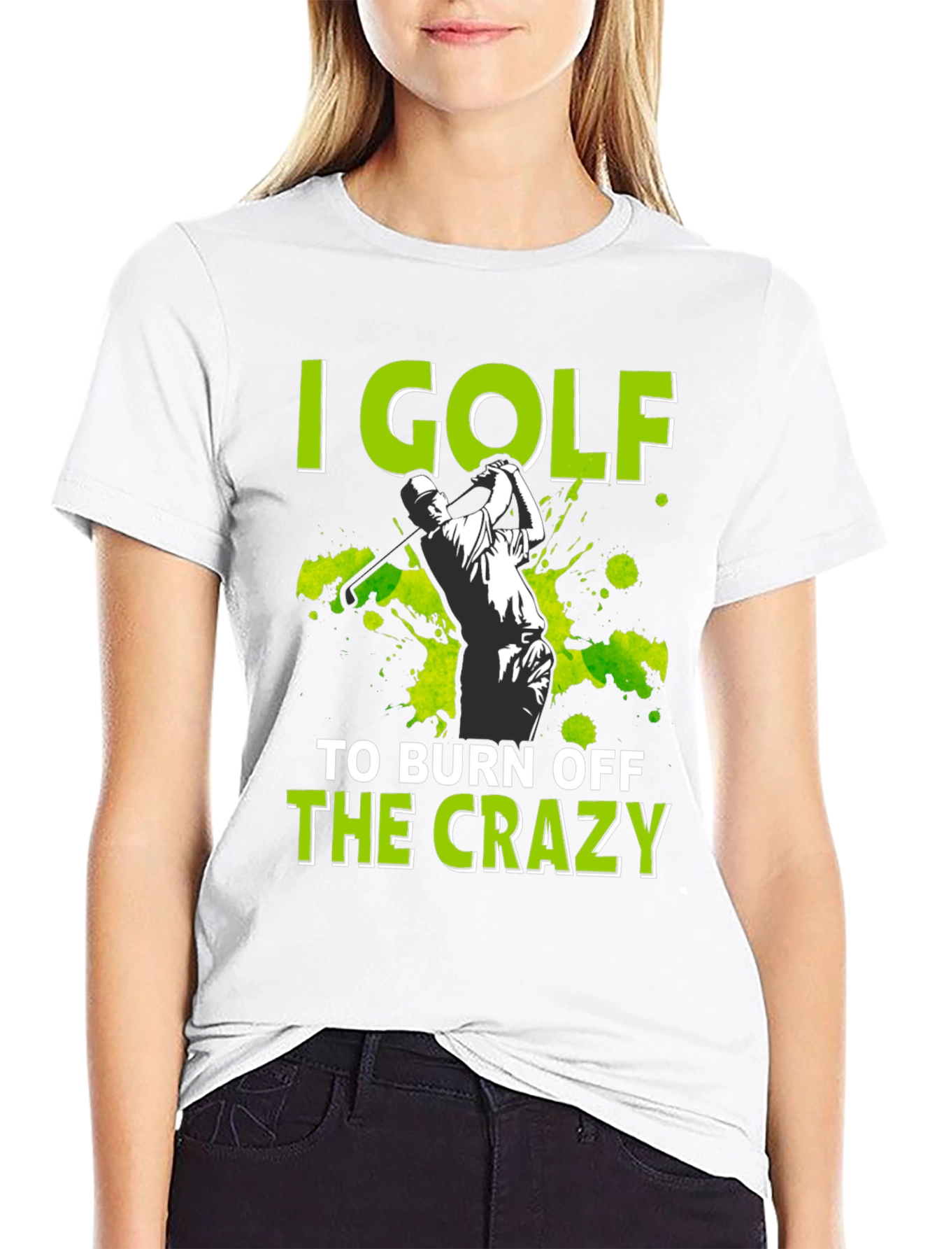 Black Golf Burn Off Crazy Graphic Tee view 9