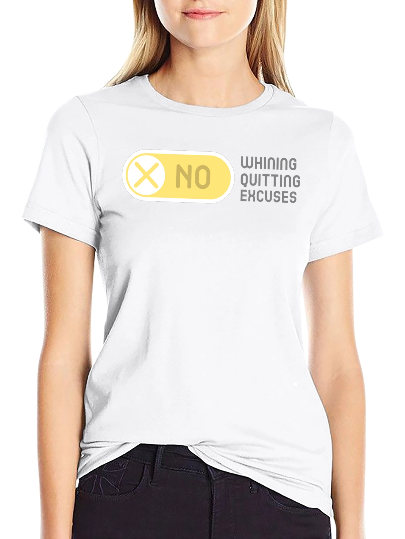 Black No Excuses Graphic T-Shirt - Motivational Tee view 9