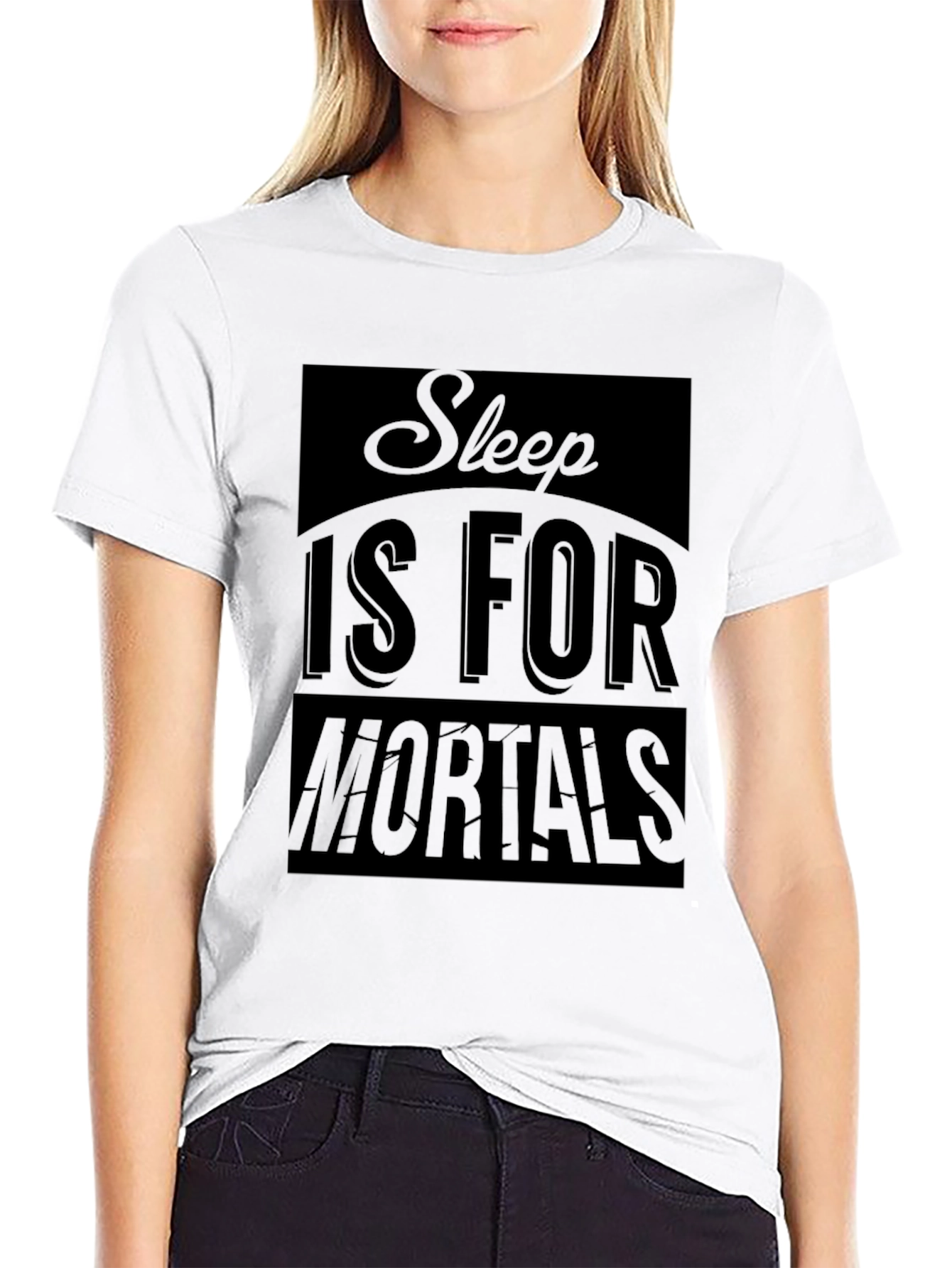 Black Sleep Is For Mortals Graphic Tee - Black view 9
