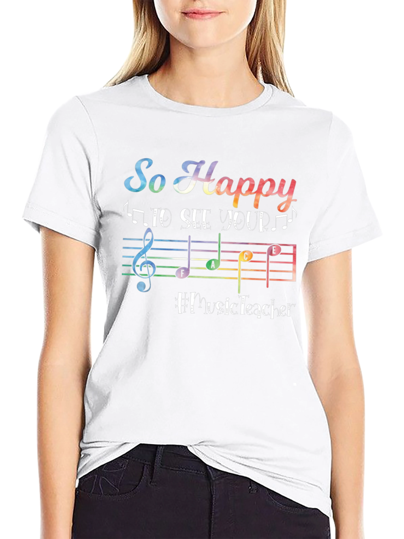Black So Happy to See Your Music Teacher T-Shirt view 9