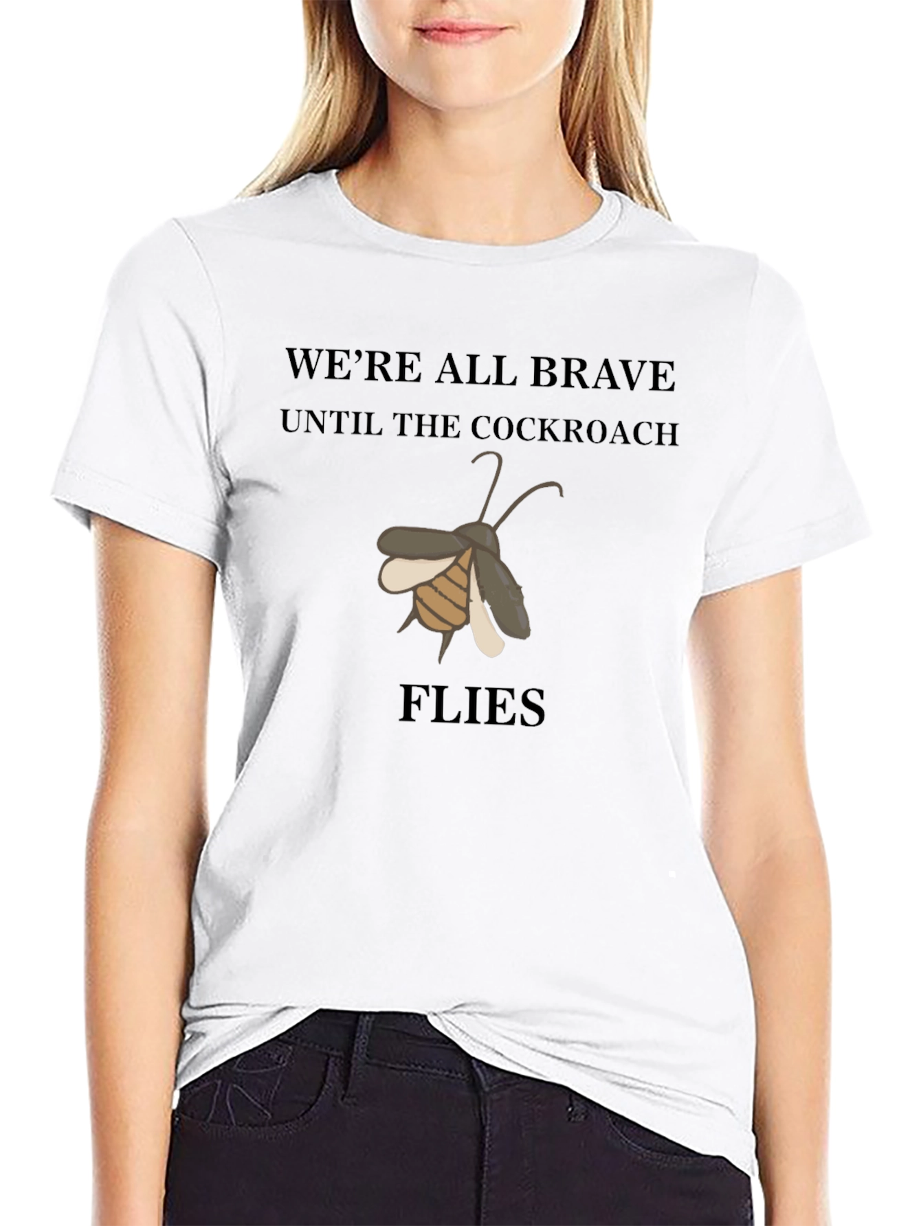 Black Funny Cockroach Flies Graphic Black T-Shirt view 9