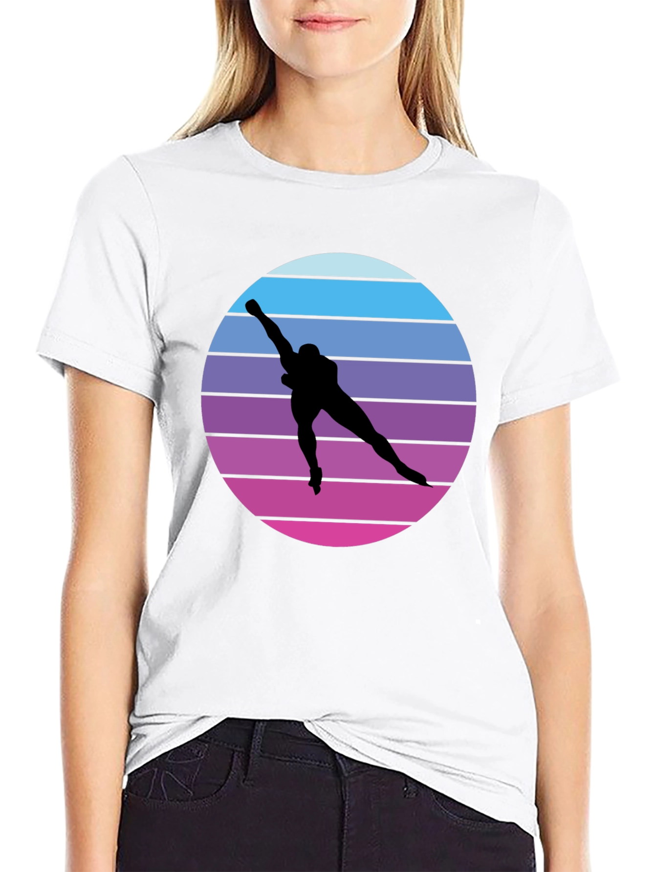 Black Retro Speed Skater Graphic Tee view 9