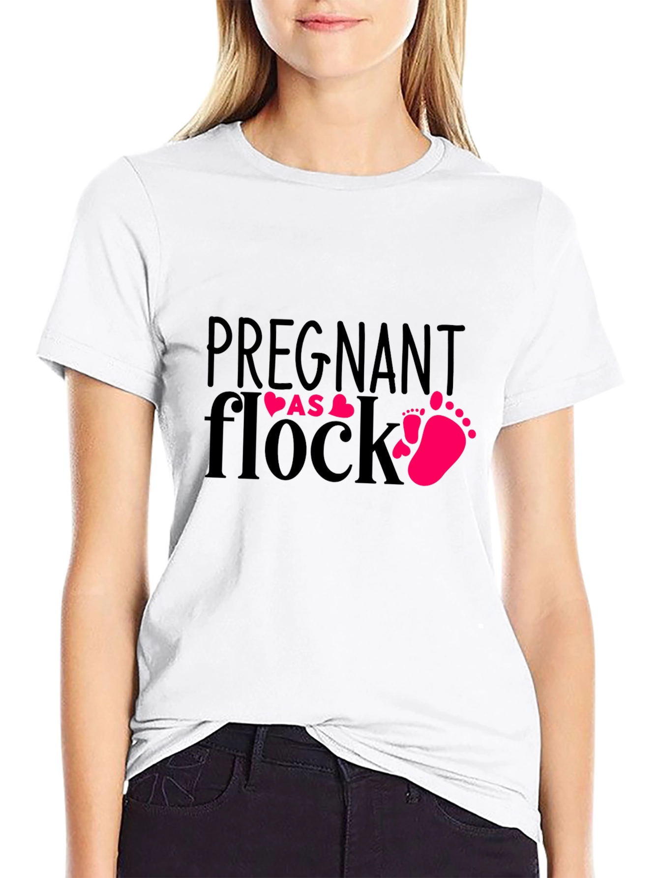 Black Pregnant as Flock T-Shirt - Baby Announcement Tee view 9