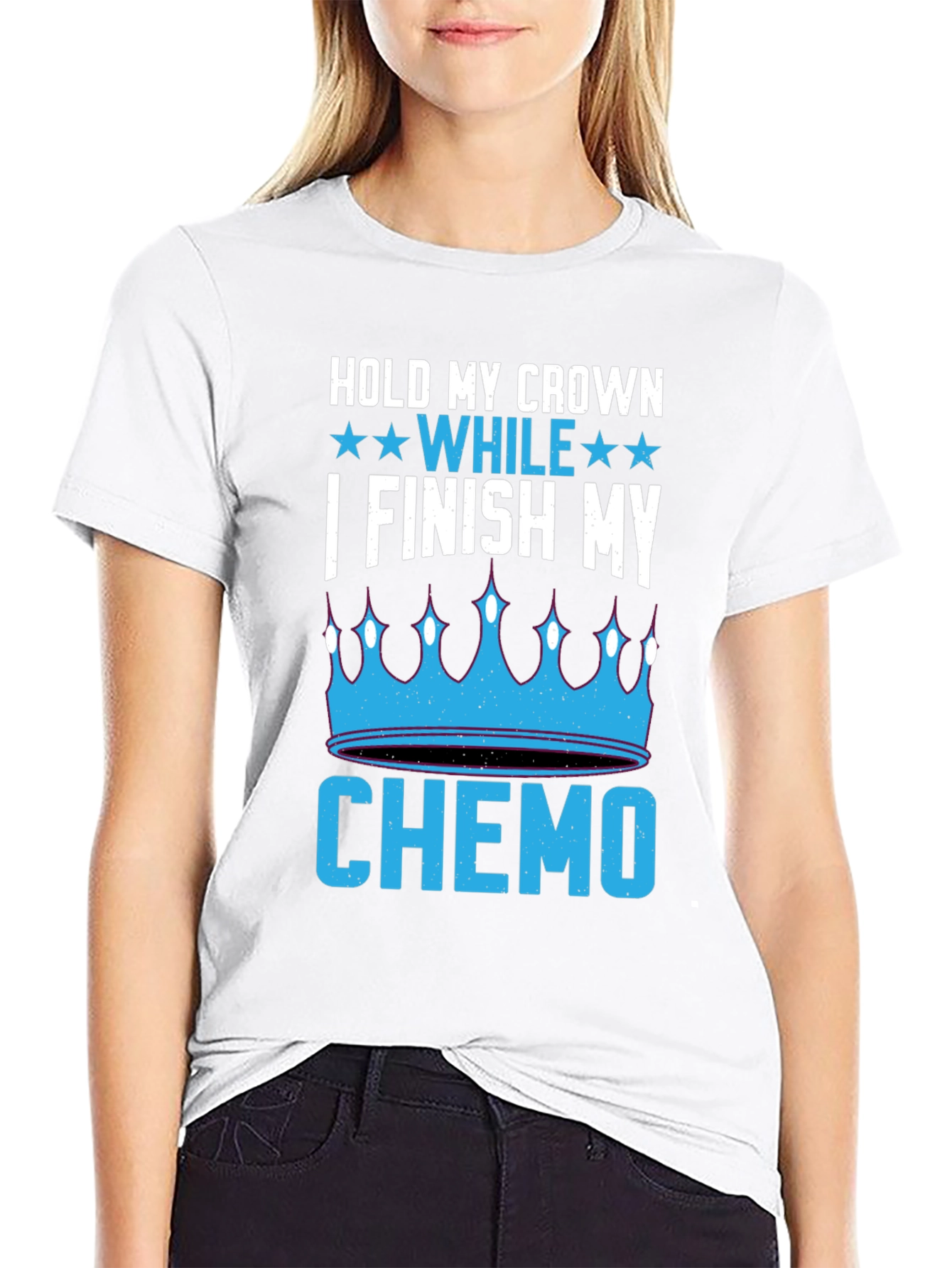 Black Hold My Crown While I Finish My Chemo T-Shirt view 9