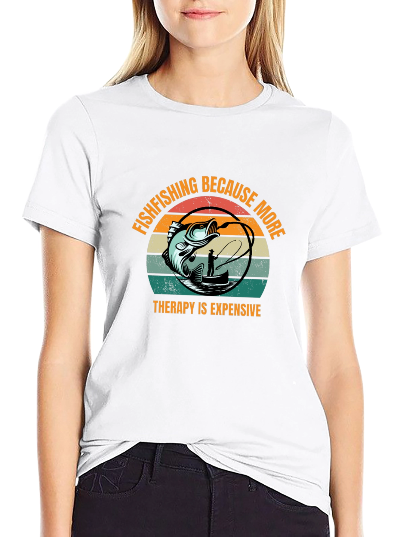 Black Fishing T-Shirt: Therapy Is Expensive! view 9