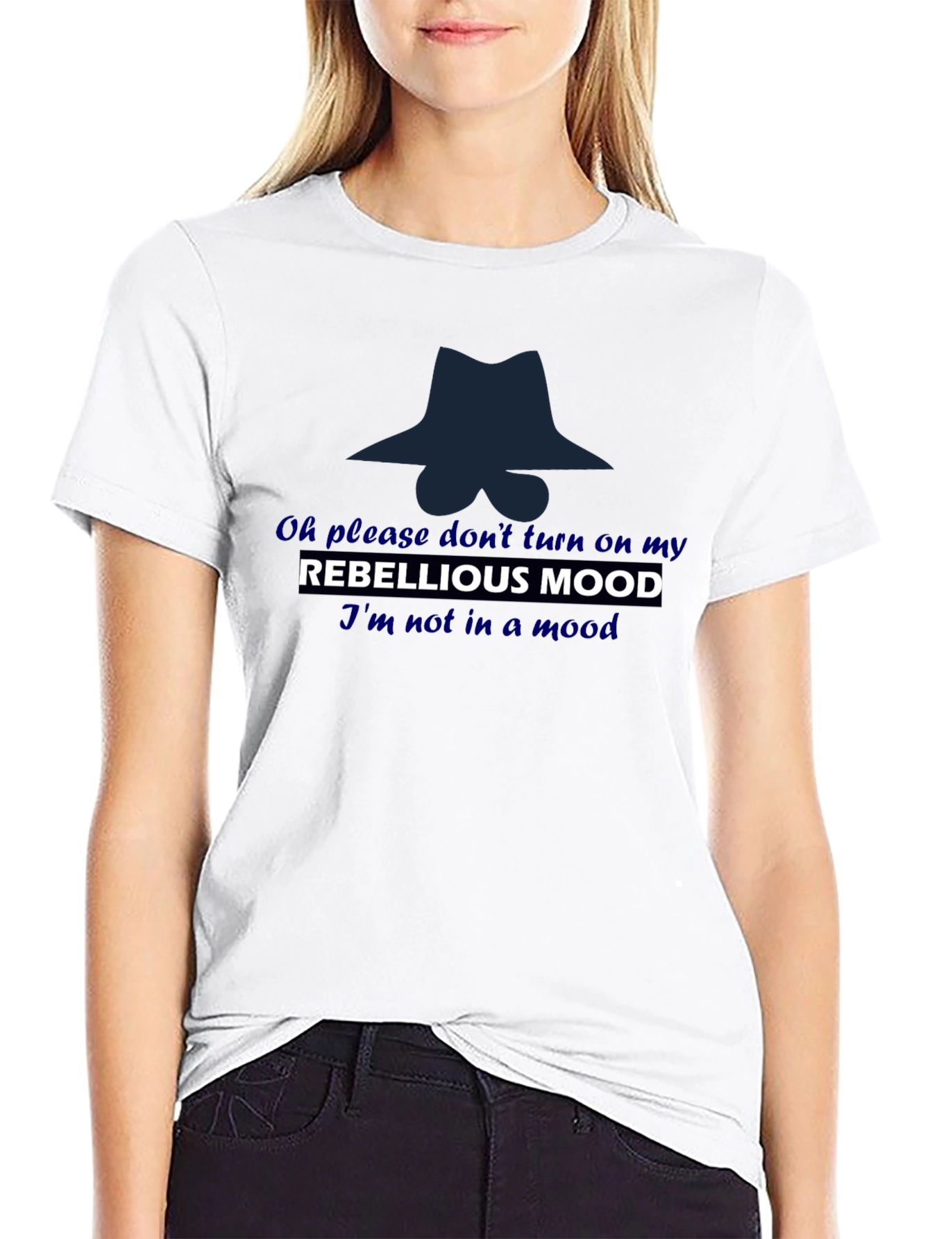 Black Rebellious Mood T-Shirt: Stylish and Fun! view 9