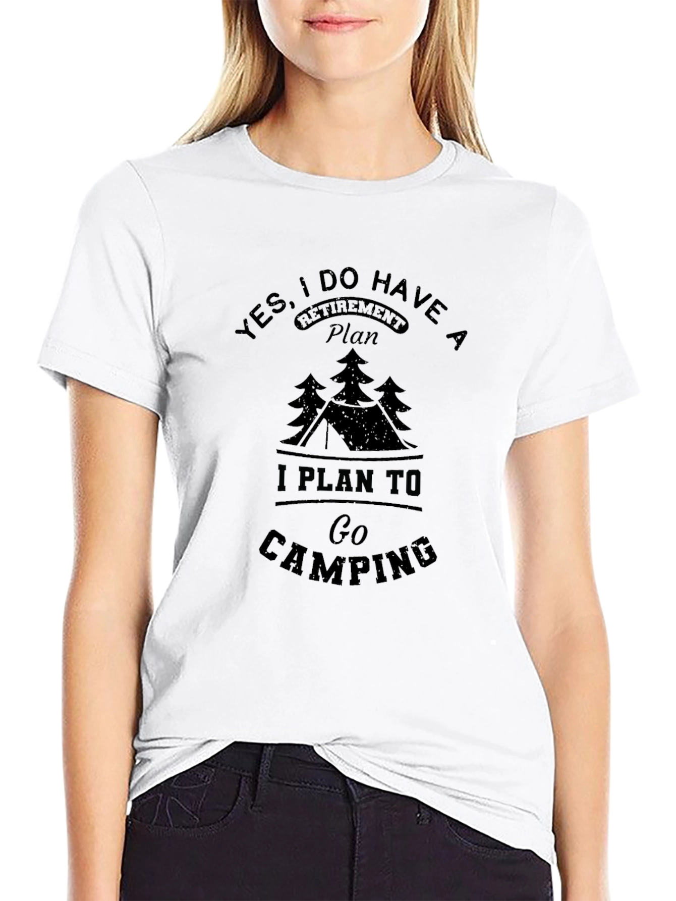 Black Retirement Camping Plan Graphic Tee view 9