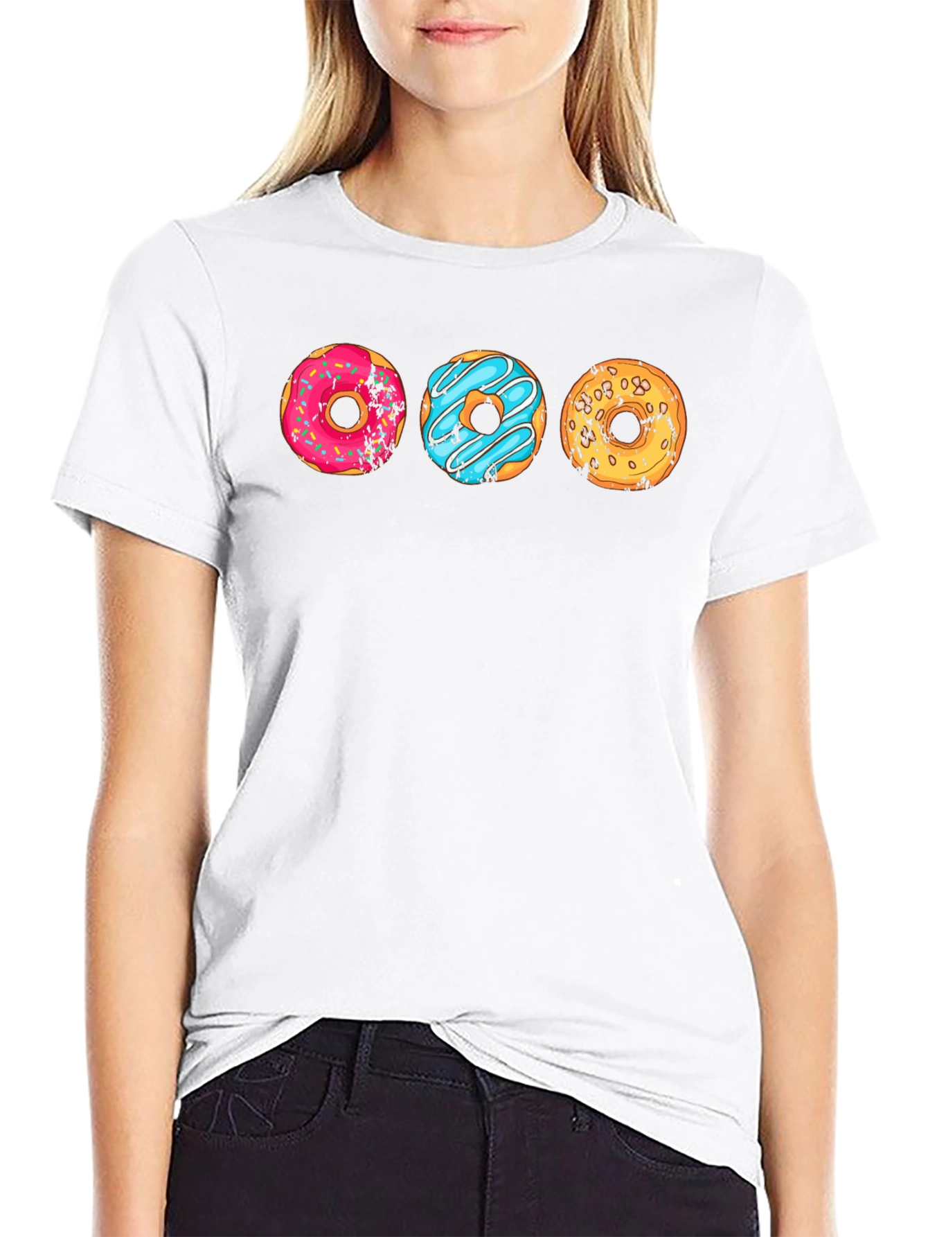 Black Donut Graphic T-Shirt - Unique Foodie Tee view 9