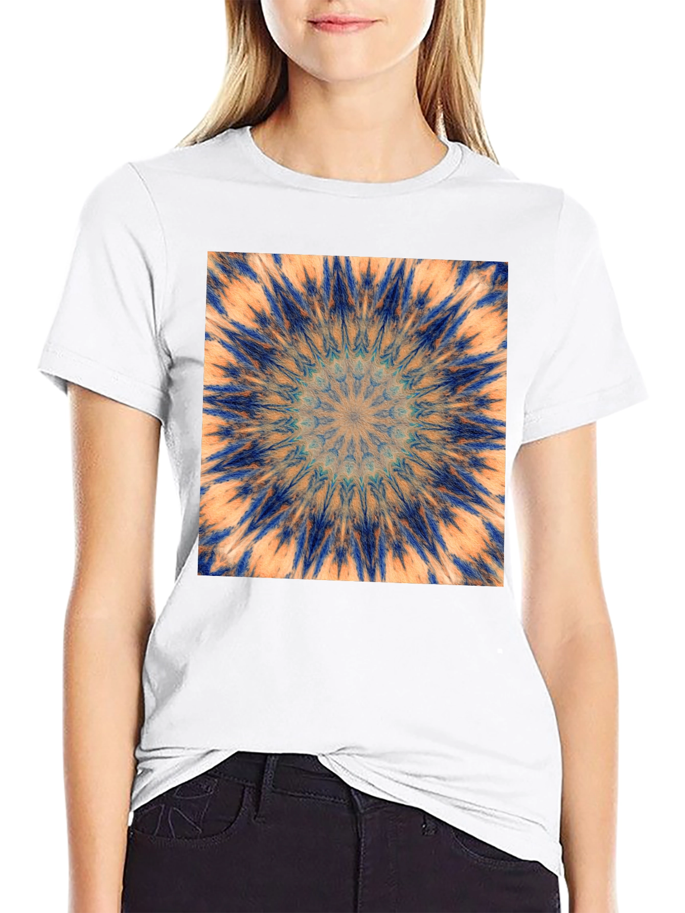 Black Tie-Dye Kaleidoscope Graphic Tee view 9