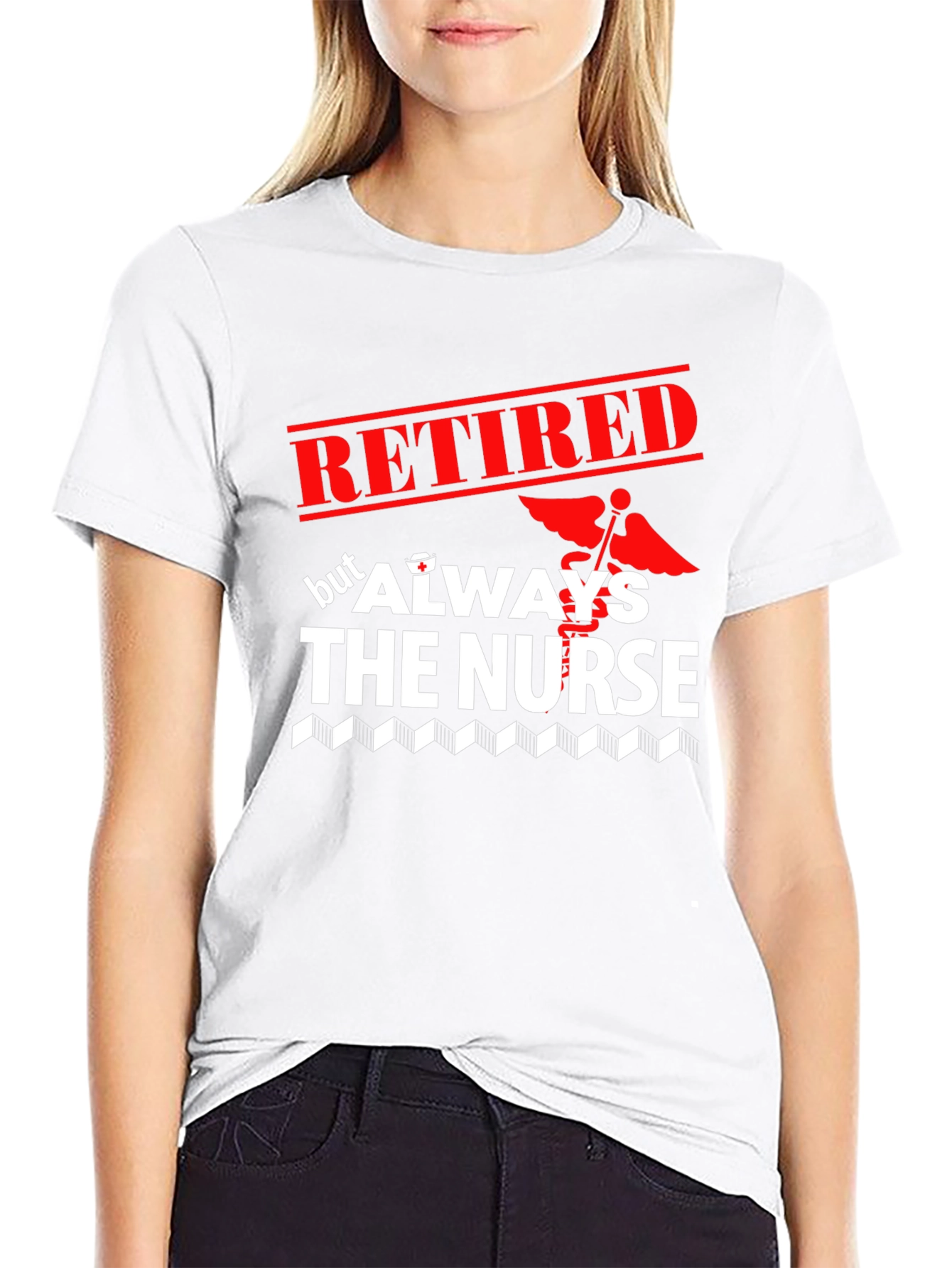 Black Retired Nurse T-Shirt - Always The Nurse view 9