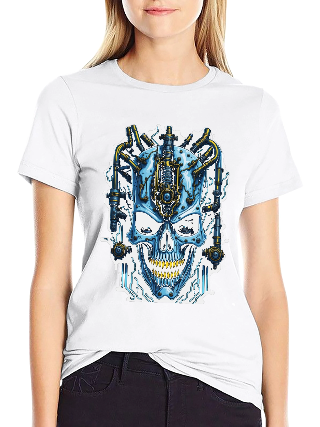 Cyberpunk Skull T-Shirt - Futuristic Style - 9