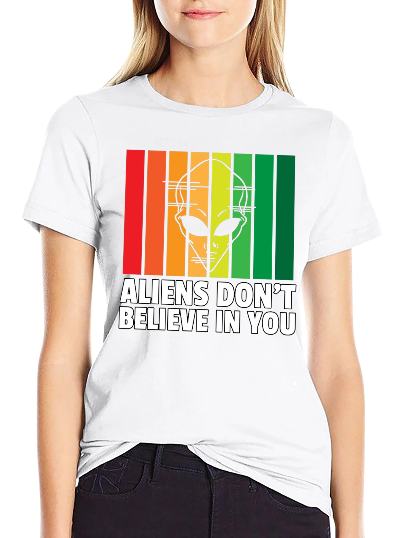 Black Aliens Don't Believe in You T-Shirt view 9
