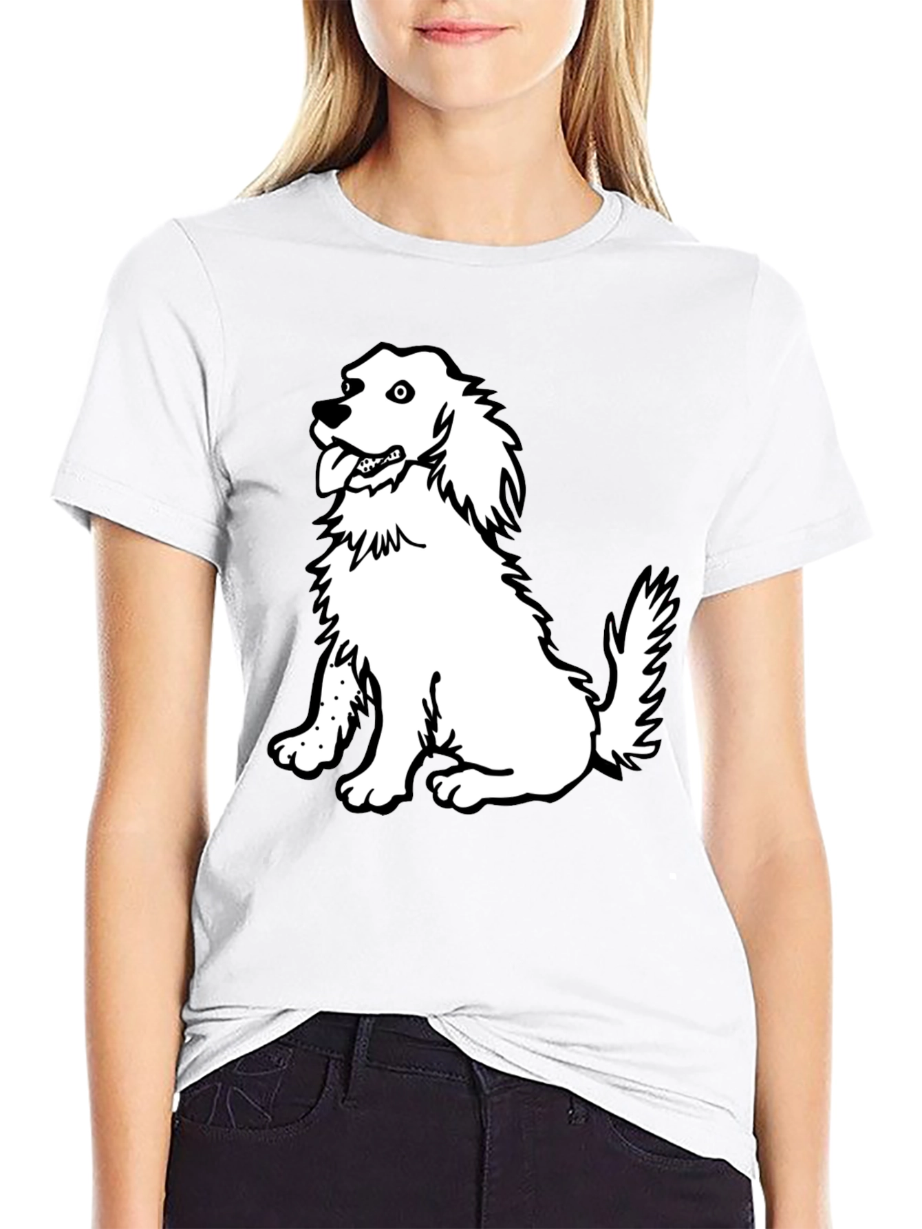 Black Dog Graphic Tee - Black Cotton Casual Shirt view 9